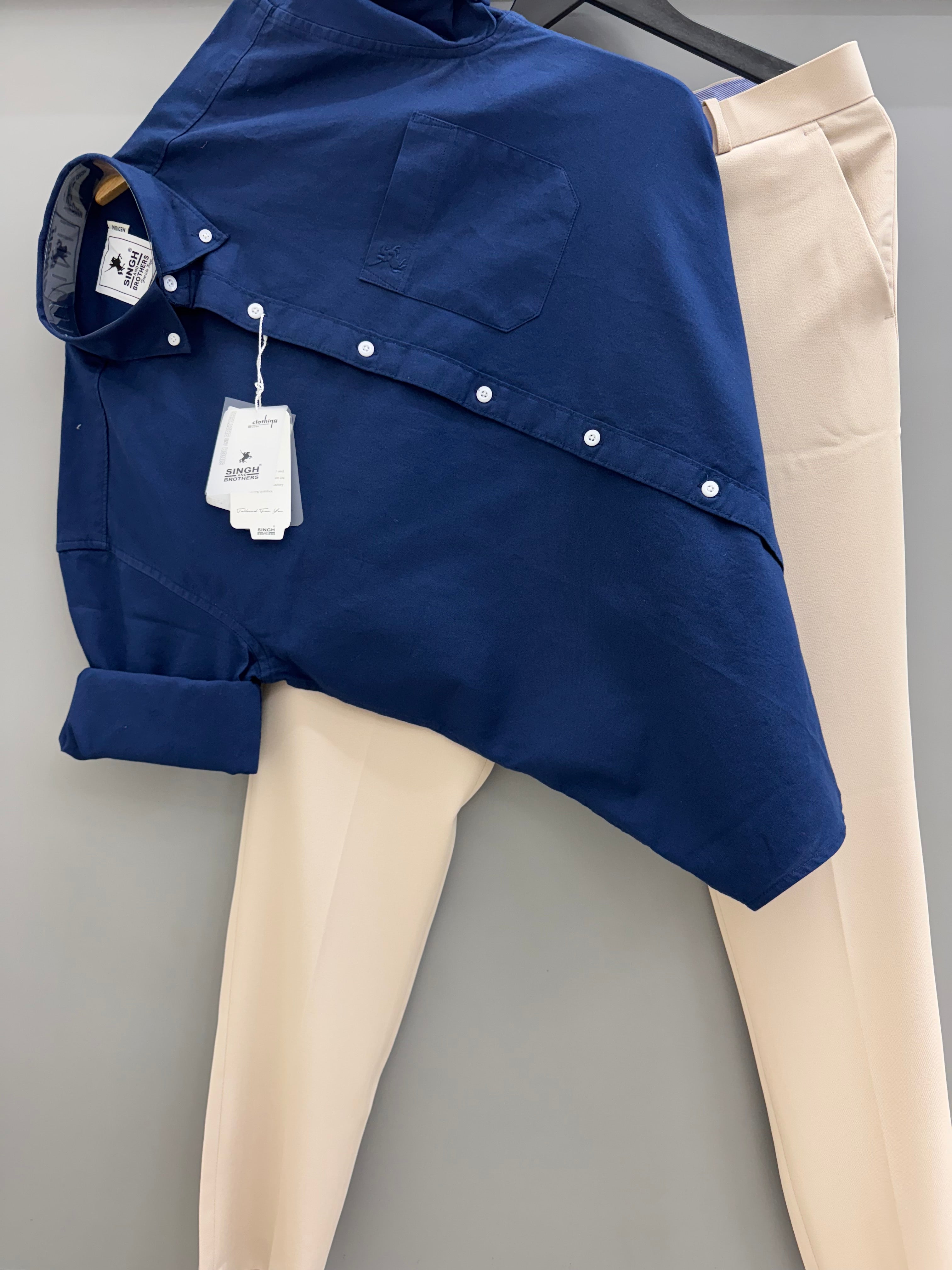 Cotton Oxford Shirt With Formal Pant