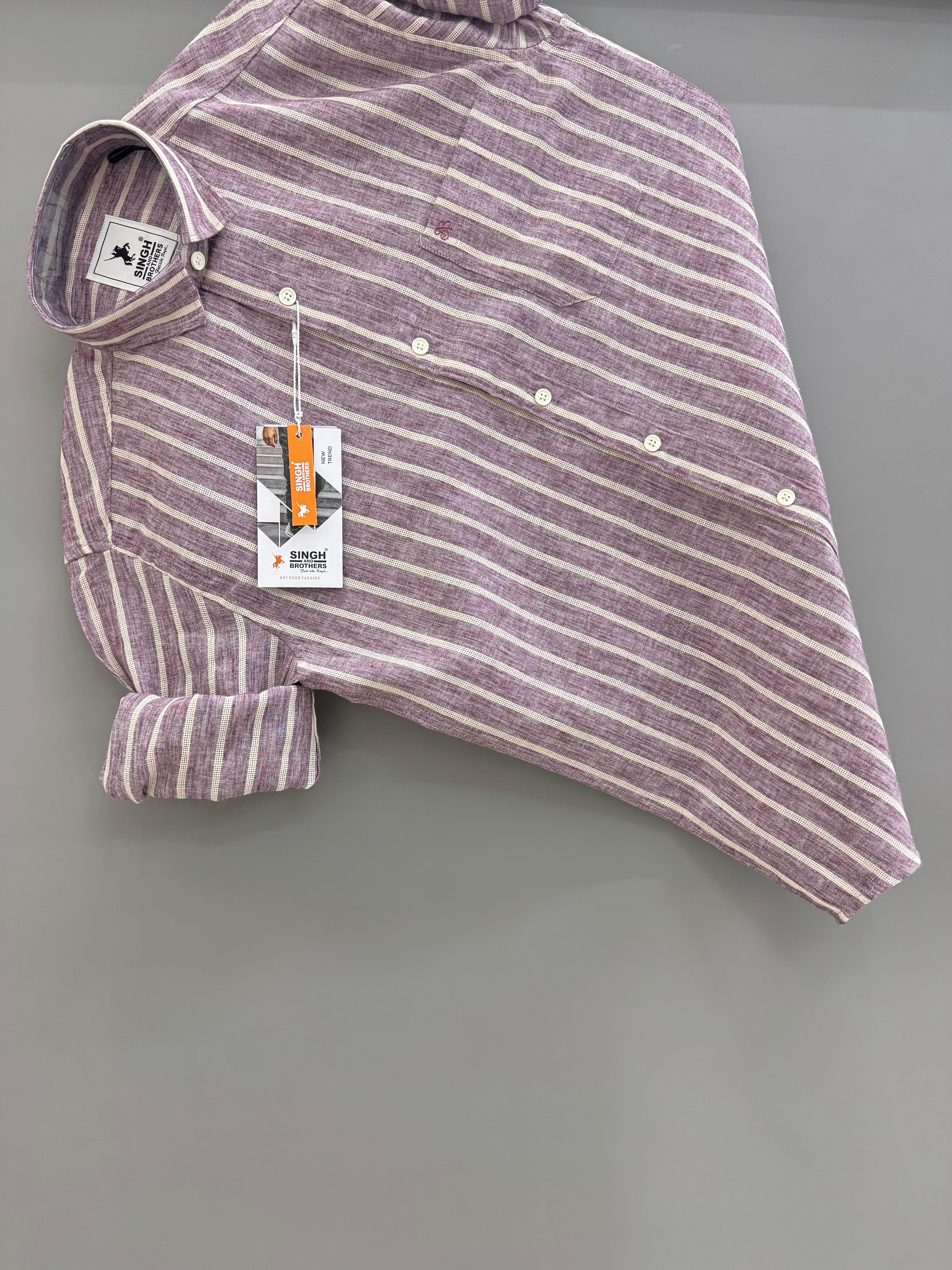 Pink with white Strip Shirt