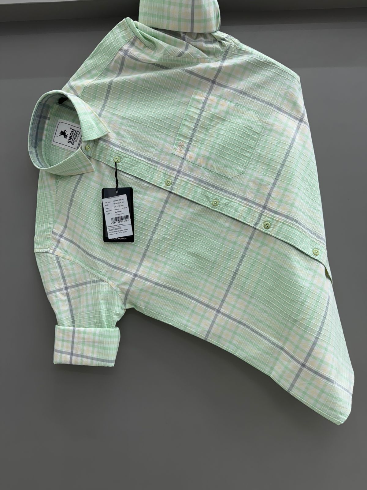 Mint Green Check Shirt