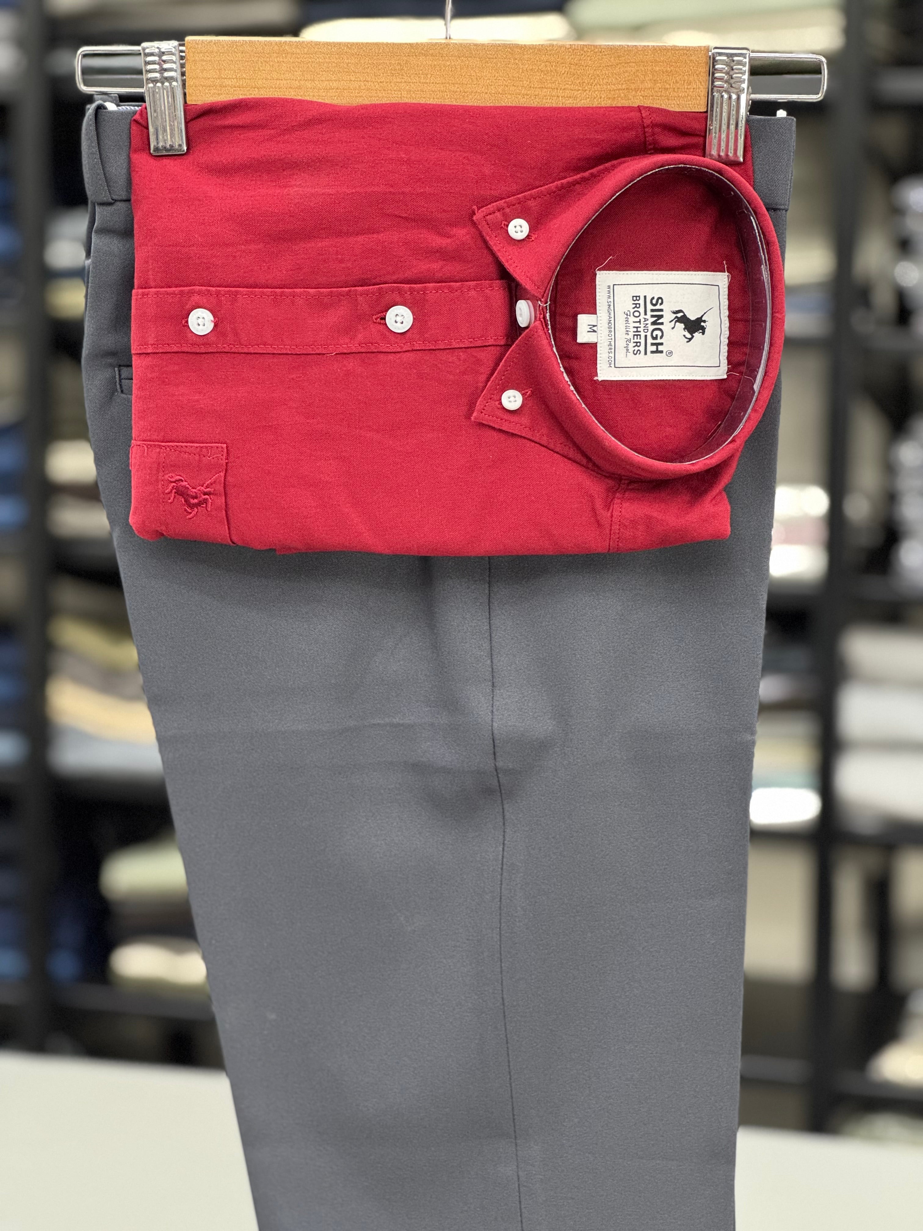 Cotton Oxford Shirt With Formal Pant