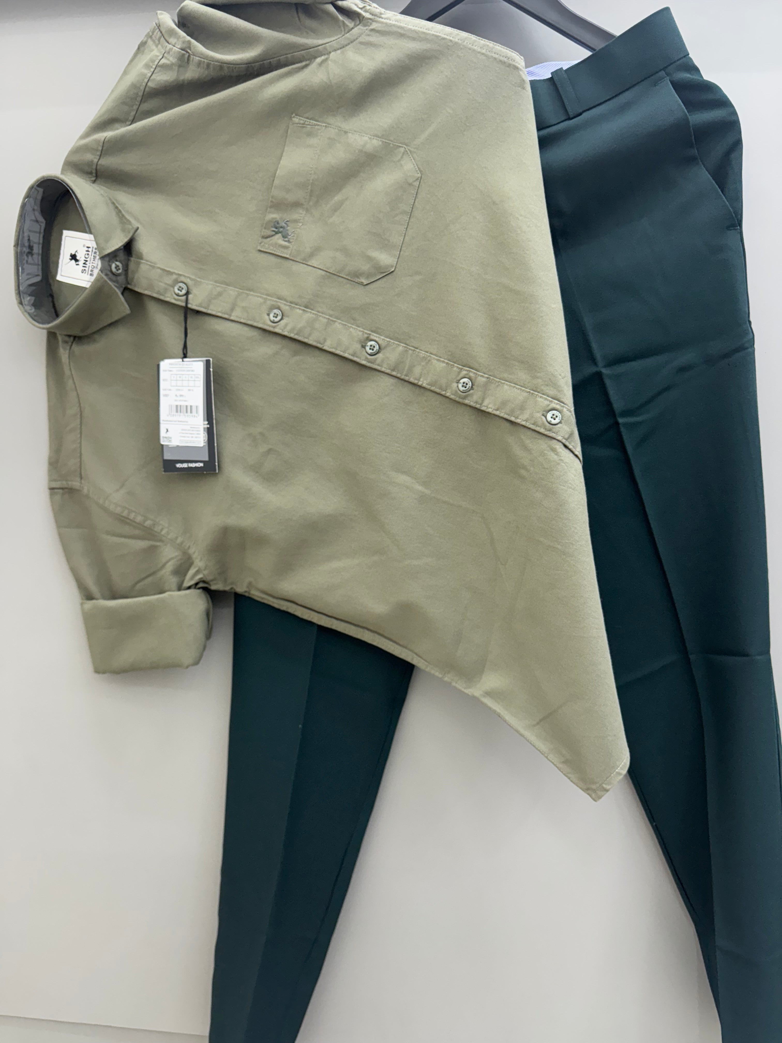 Cotton Oxford Shirt With Formal Pant