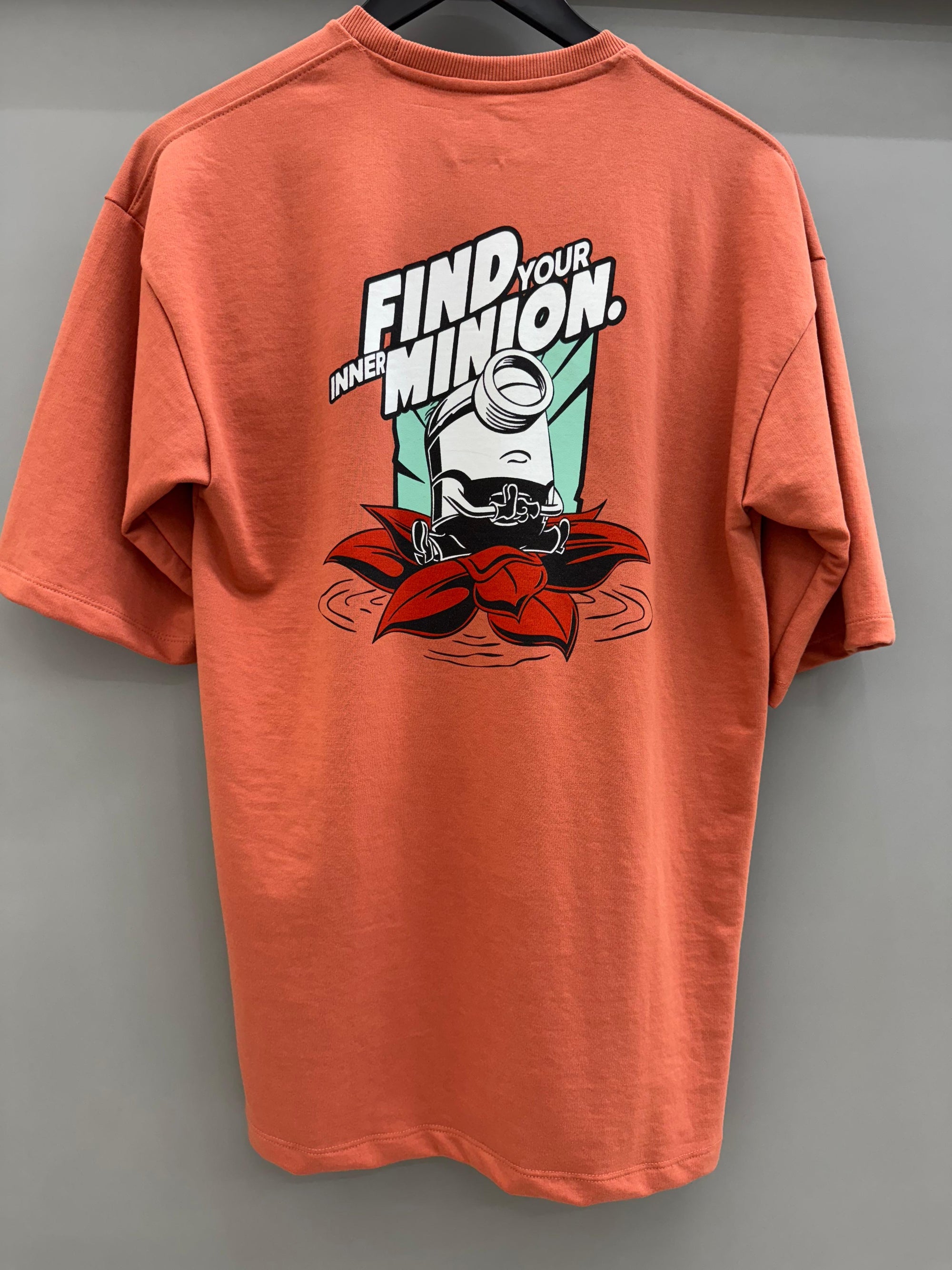 Drop Sholder Orange Printed T-shirts