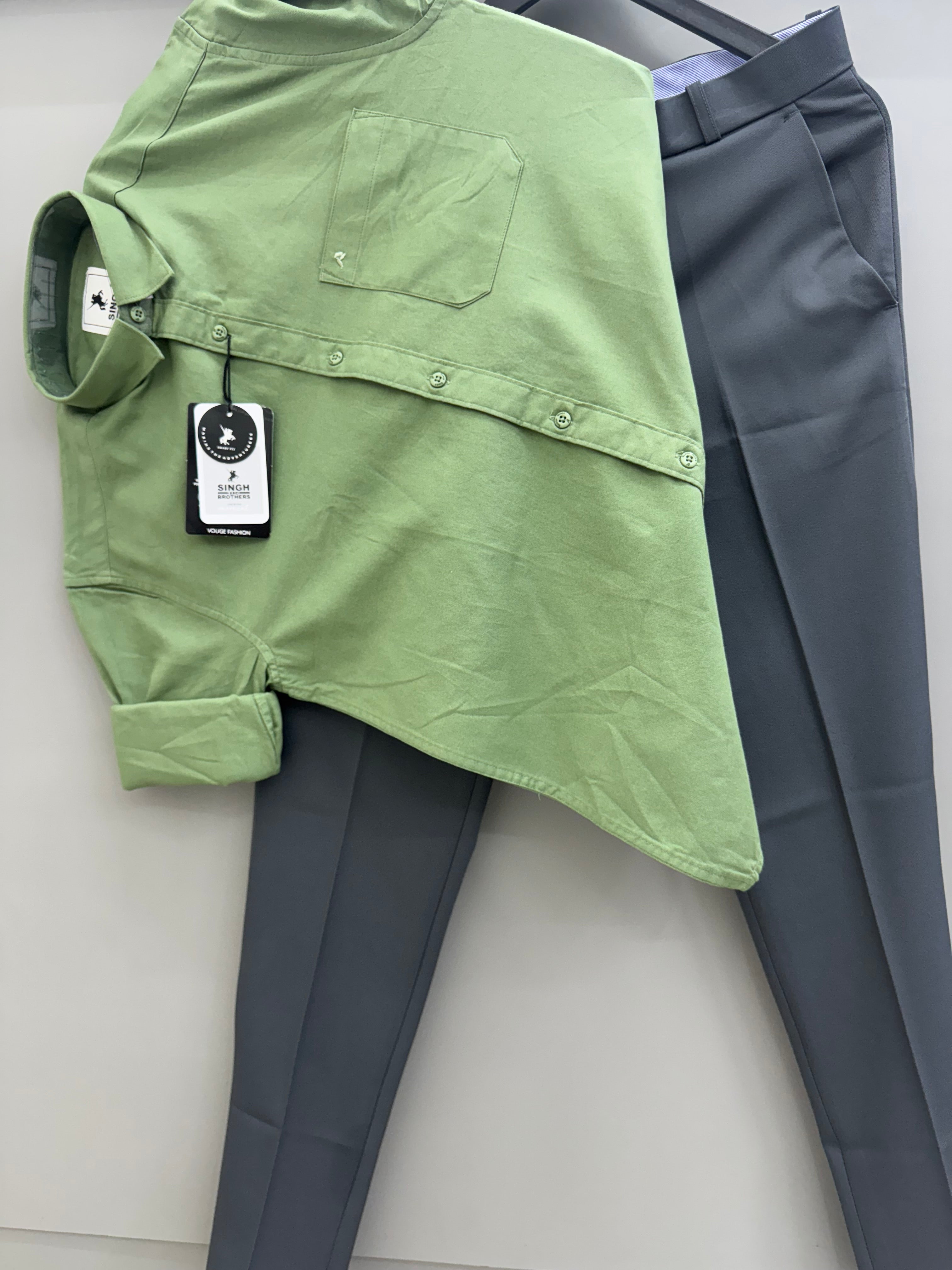Cotton Oxford Shirt With Formal Pant