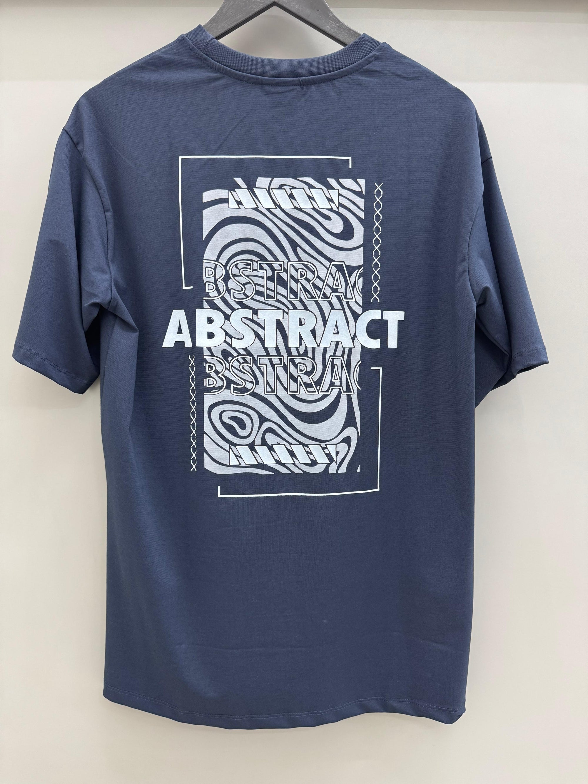 Drop Sholder Blue Printed T-shirts
