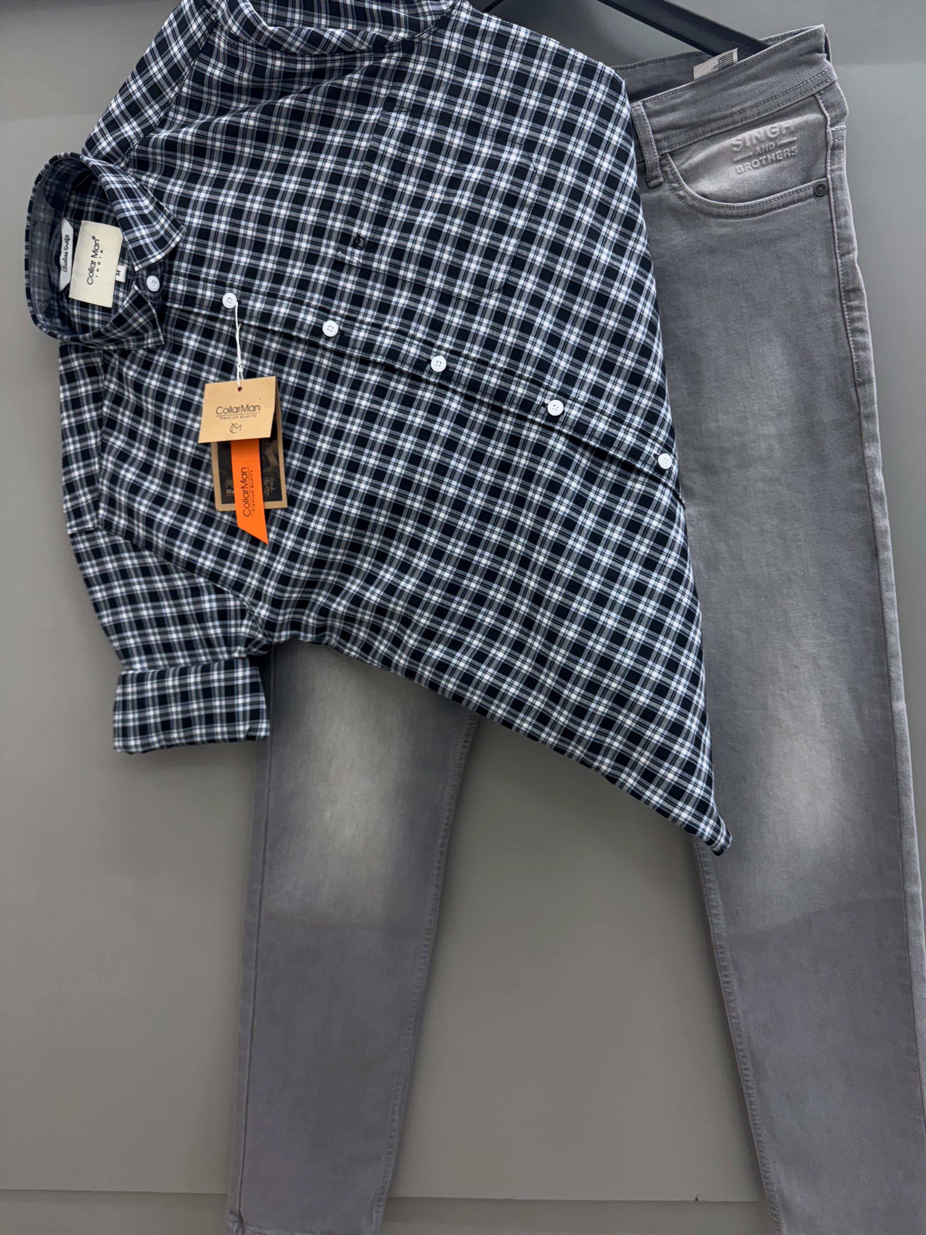 Check Shirt With jeans pant – singh and brothers