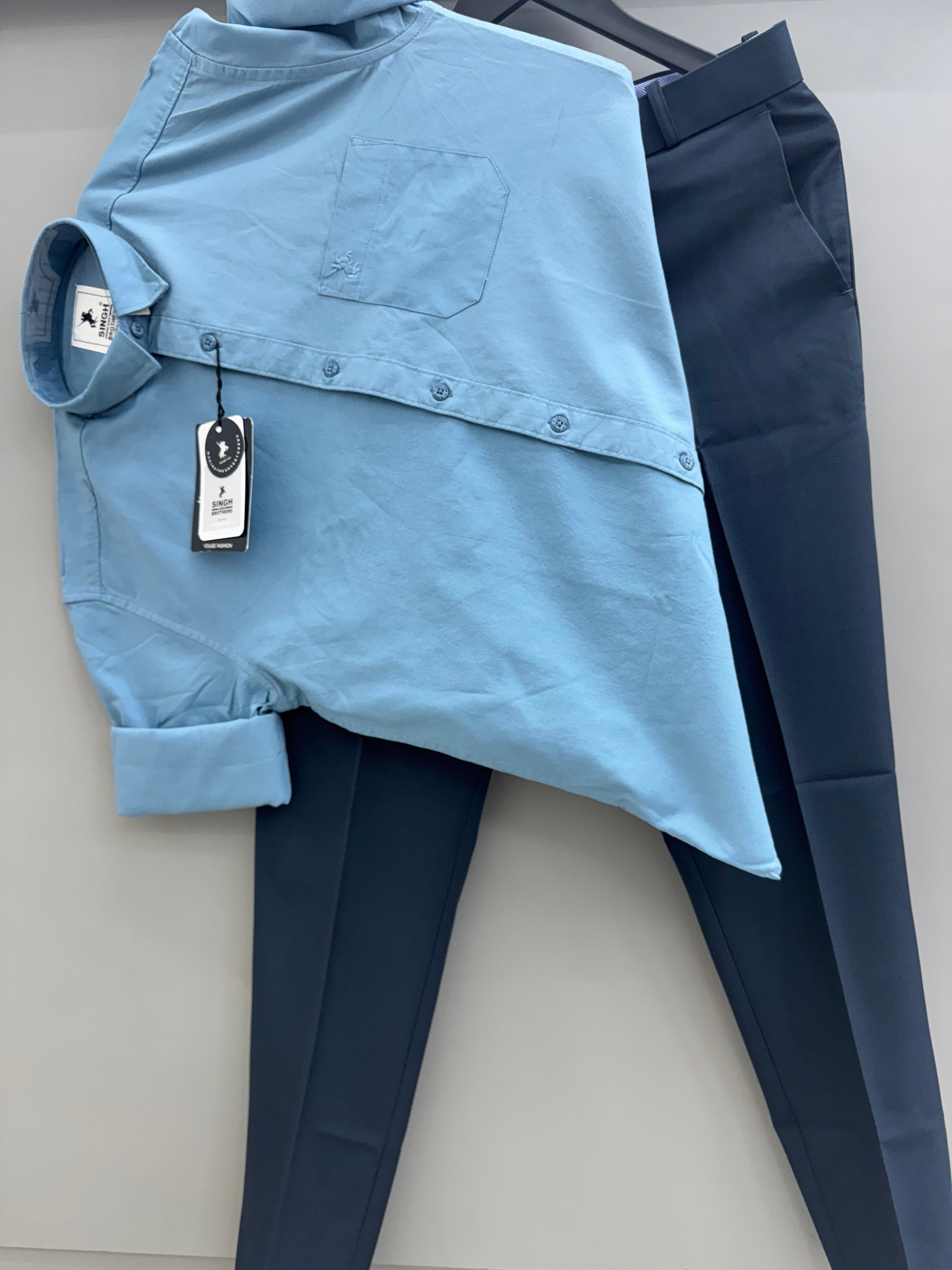 Cotton Oxford Shirt With Formal Pant