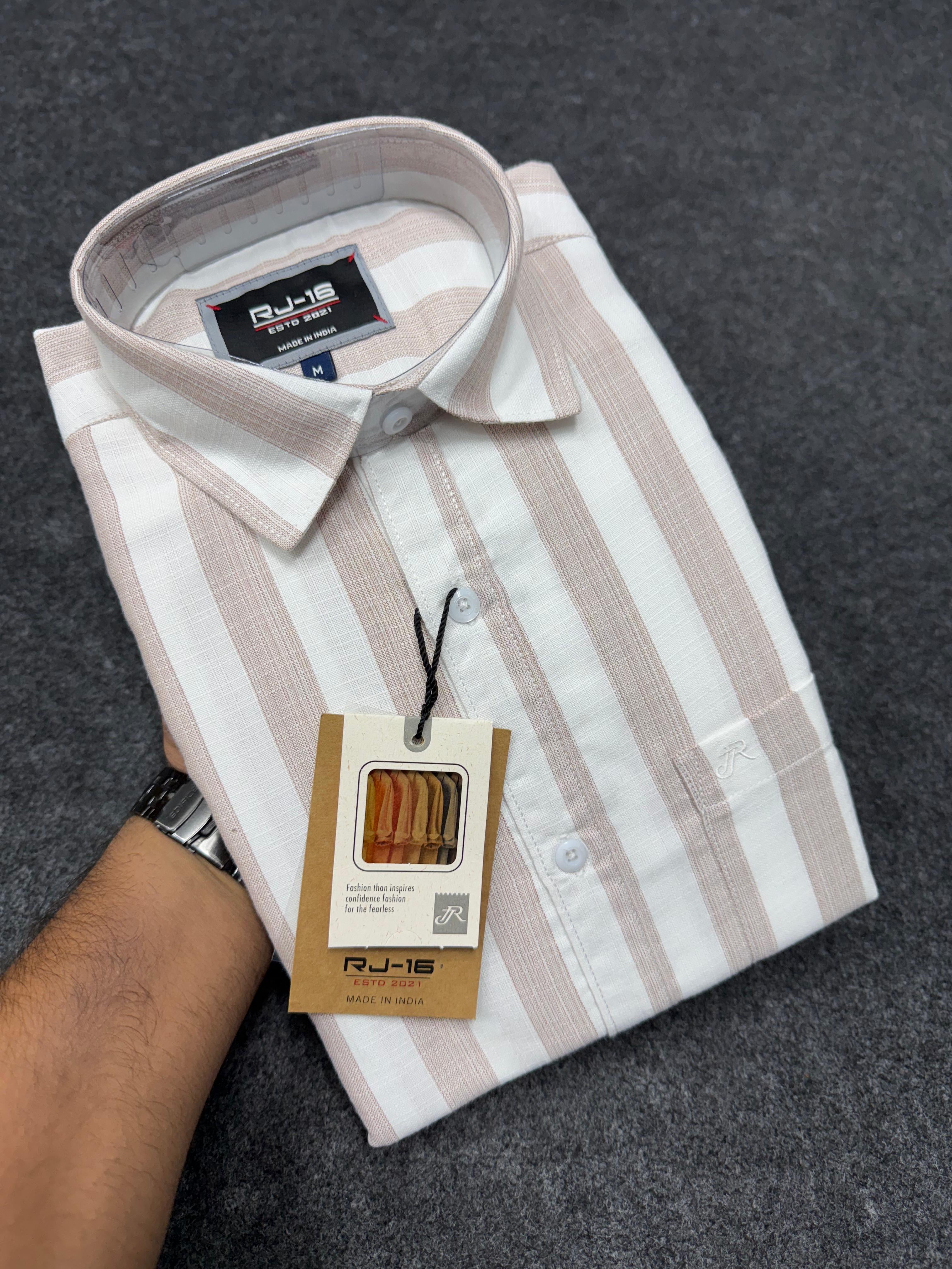 Light Pink with white broad strip Shirt