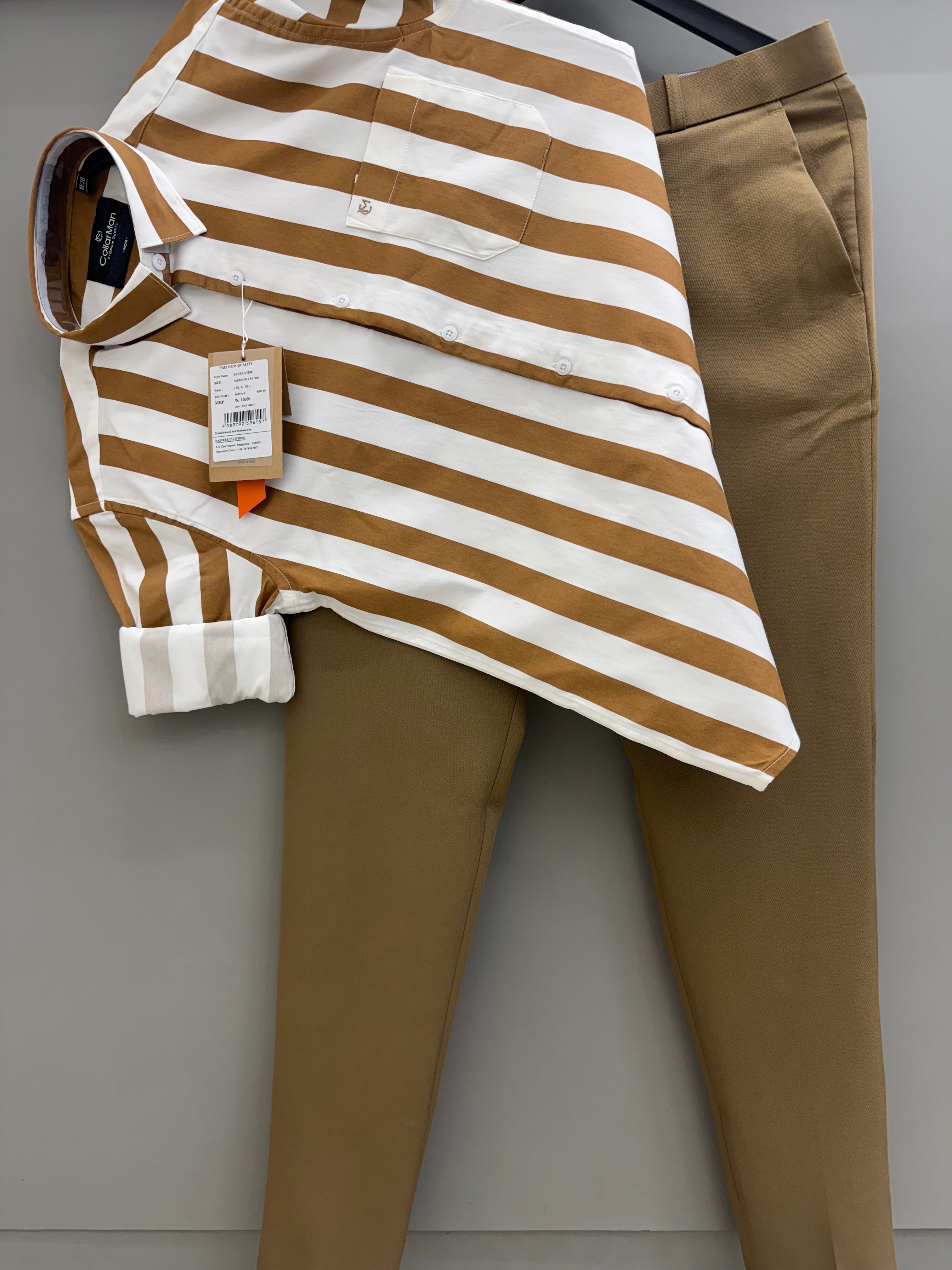 Lycra Strip Shirt With Trouser pant