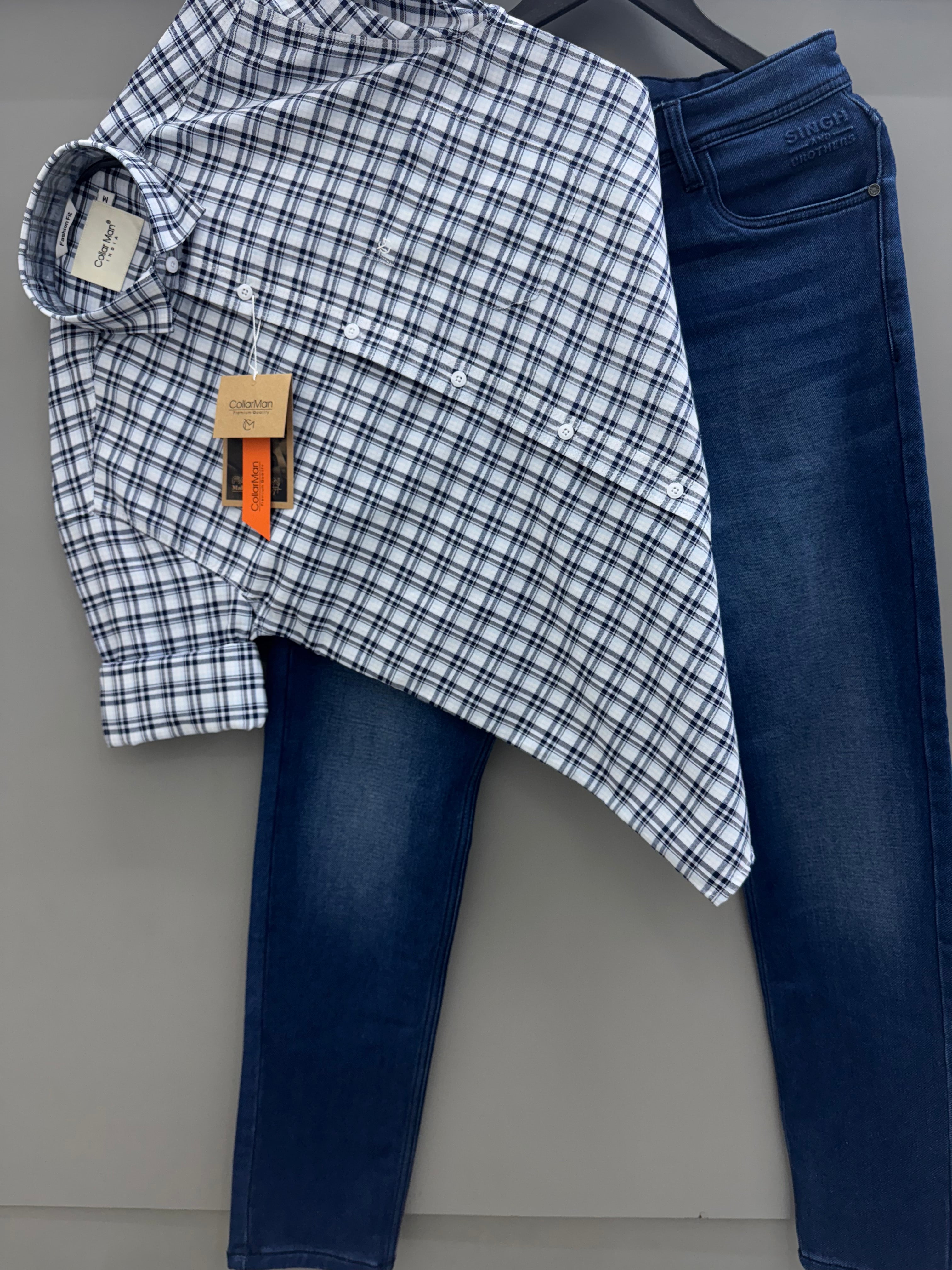 Check Shirt With jeans pant - Main Image