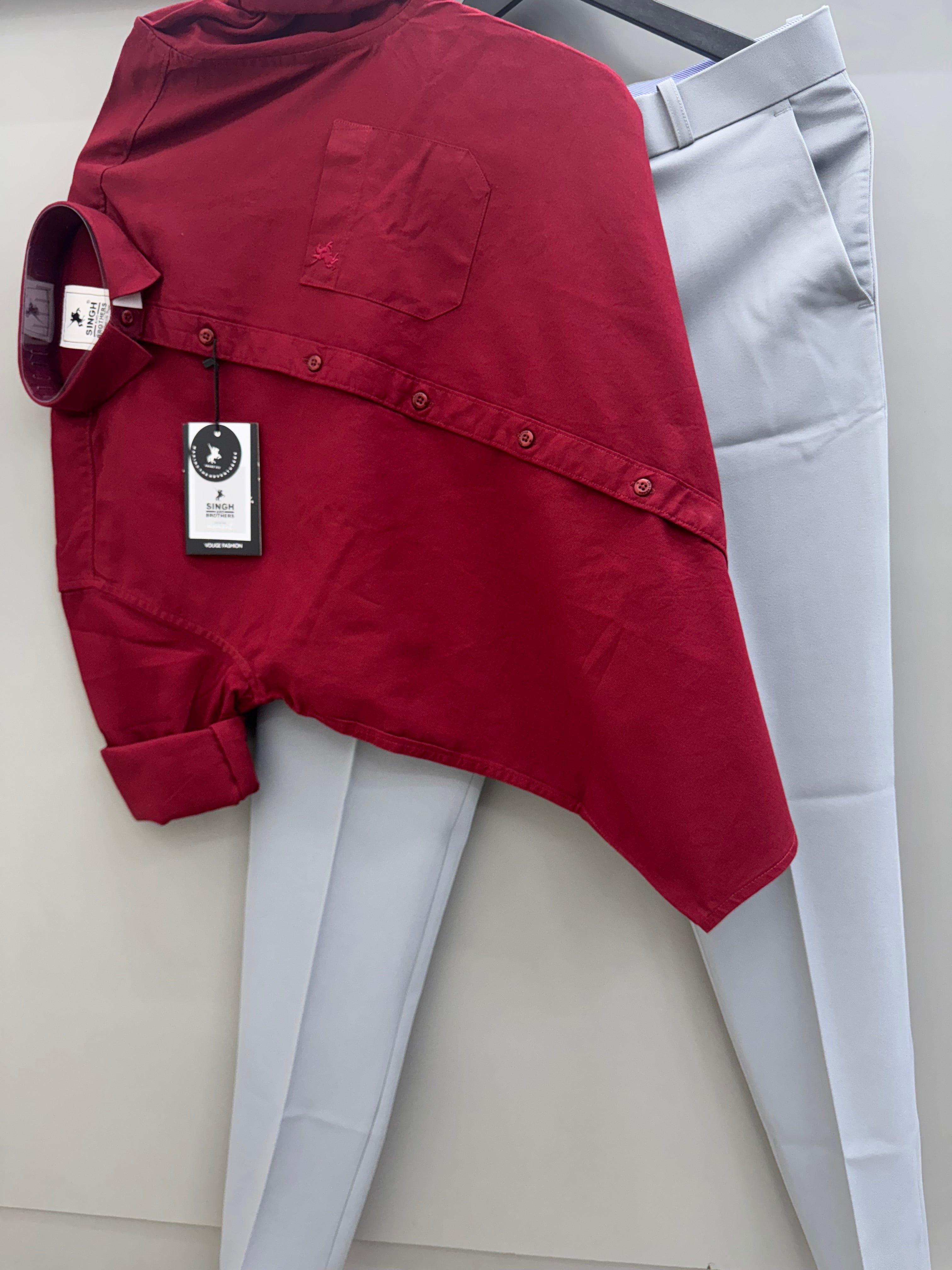 Cotton Oxford Shirt With Formal Pant
