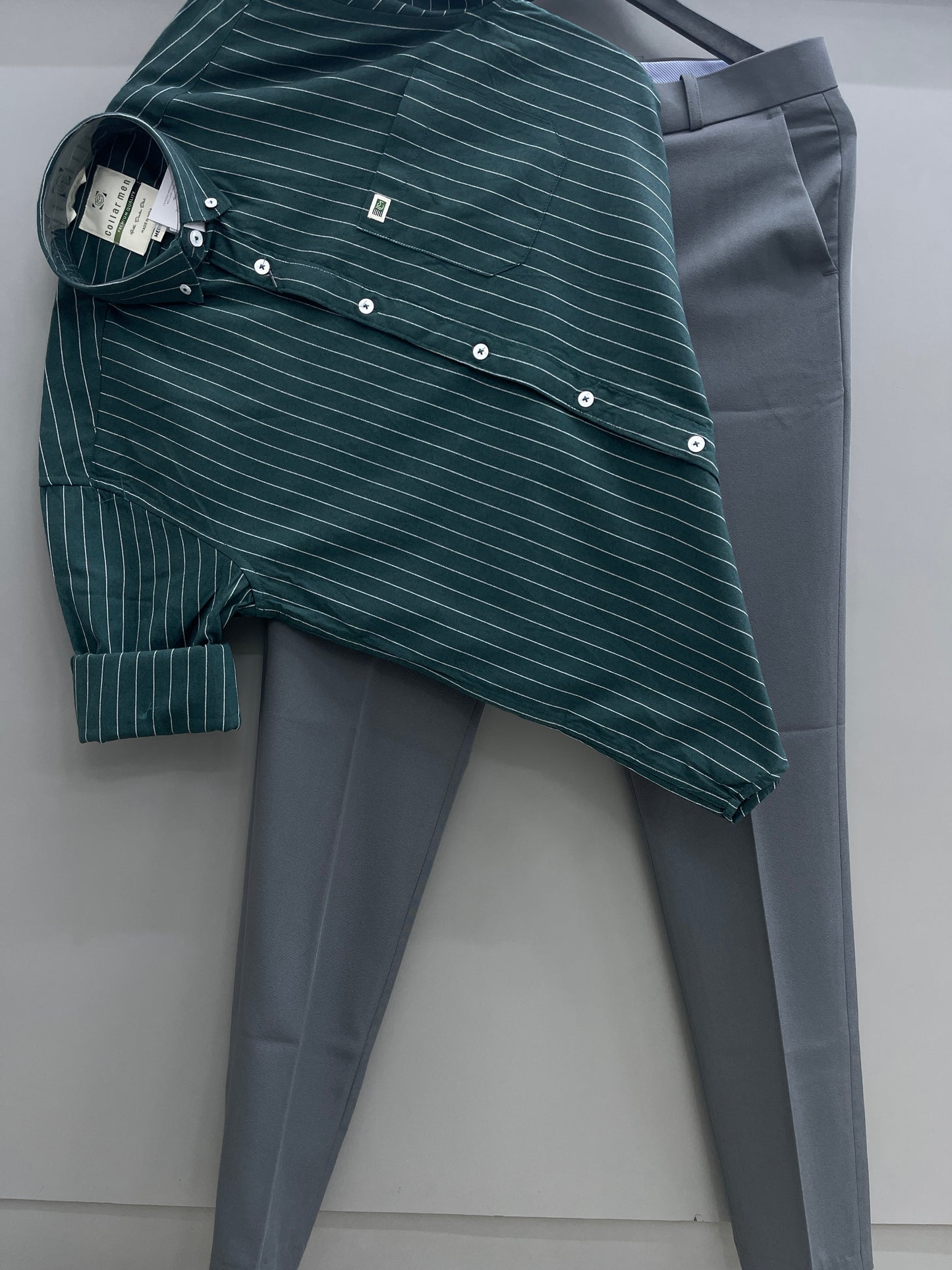 Oxford Strip Shirt With Trouser Pant