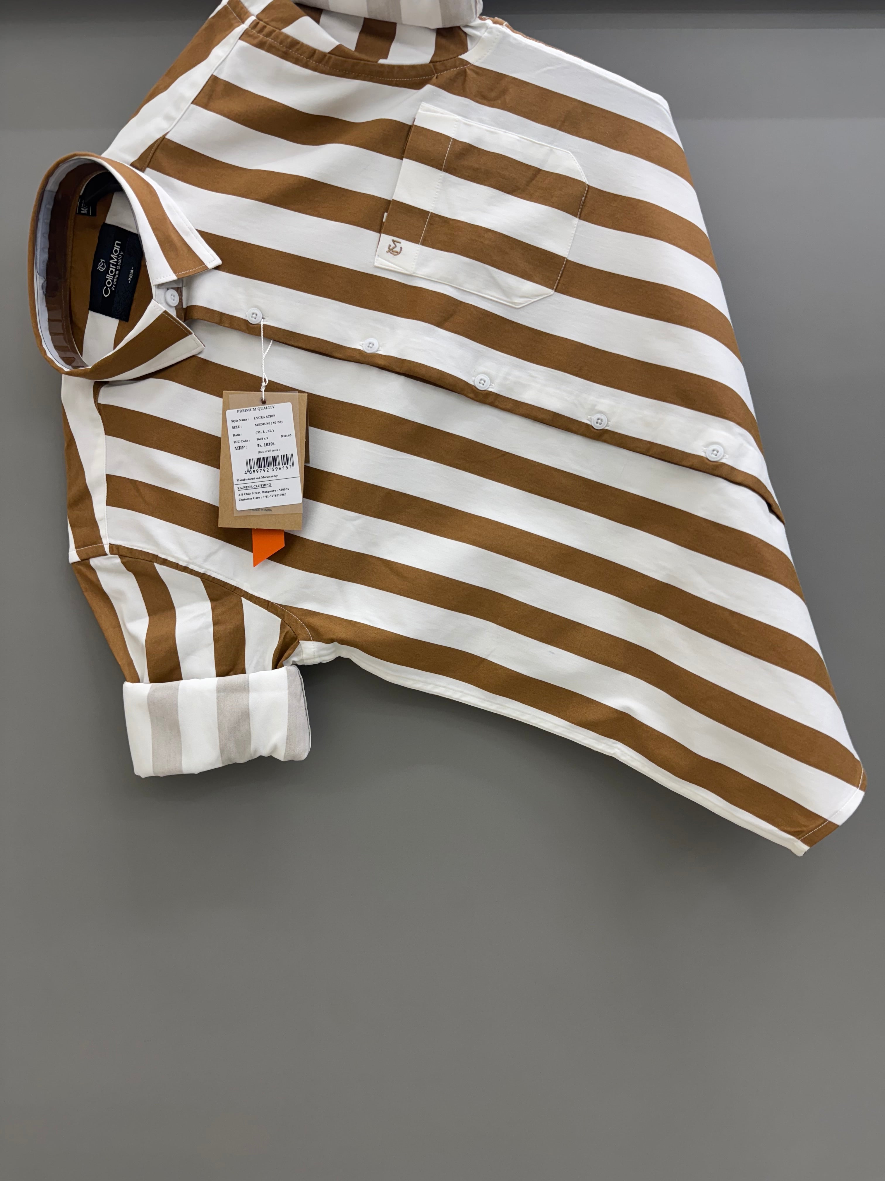 Lycra brown strip Shirt