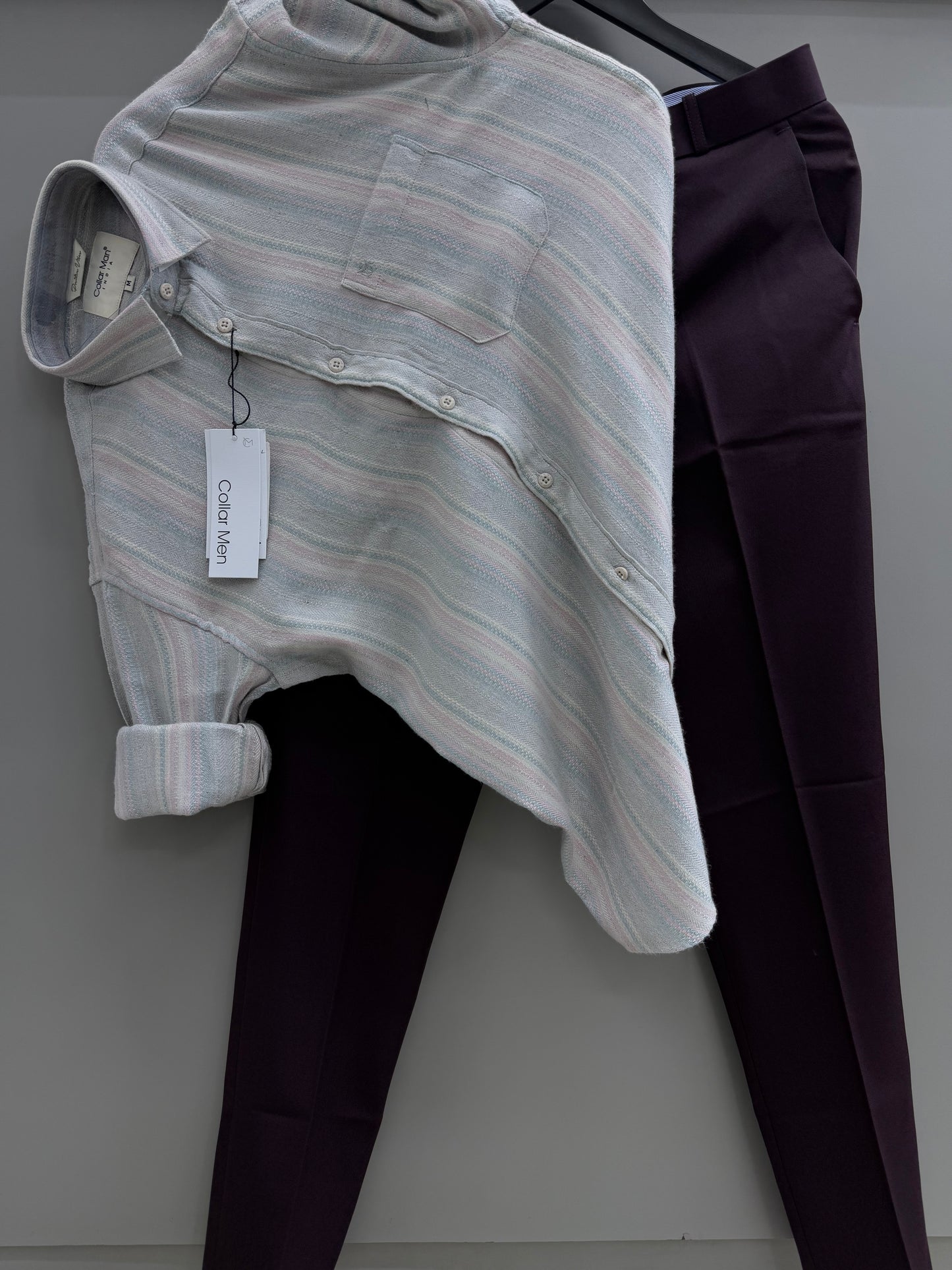 Dobby Strip Shirt With Trouser Pant