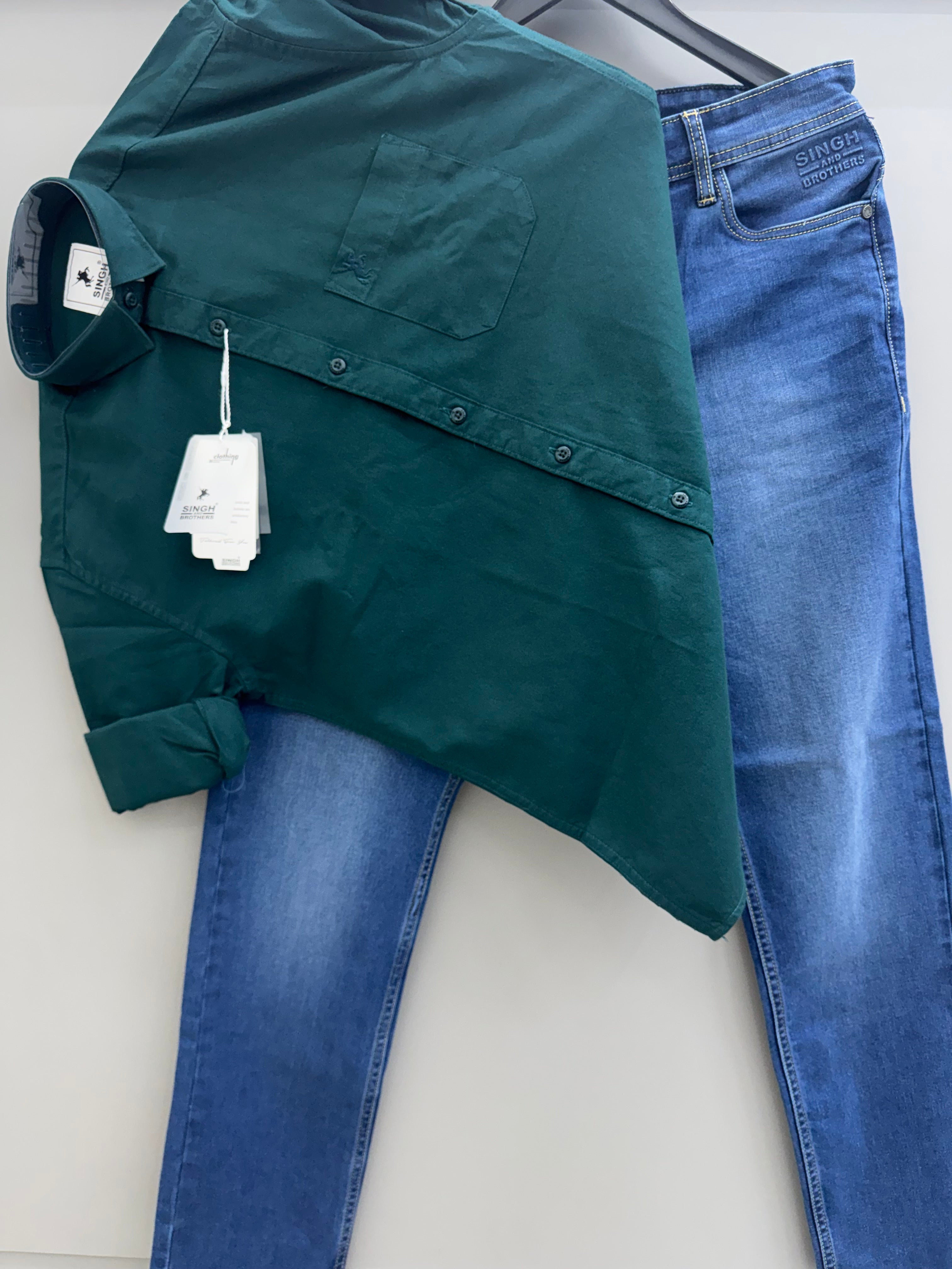 Cotton Oxford Shirt With jeans Pant