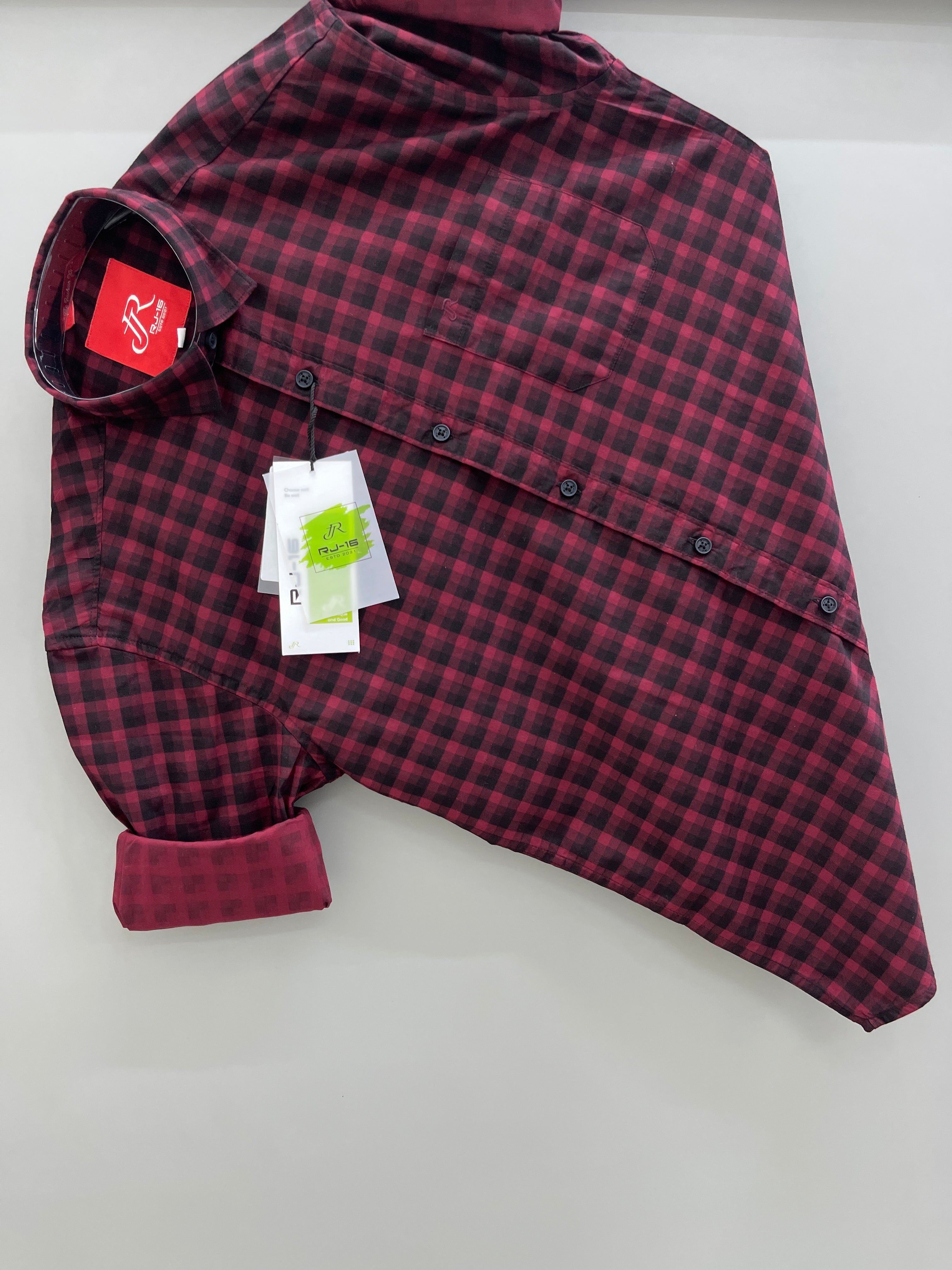Red dot check shirt