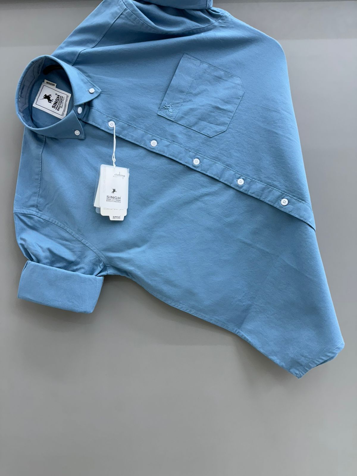Cotton Oxford BD- Teel Blue