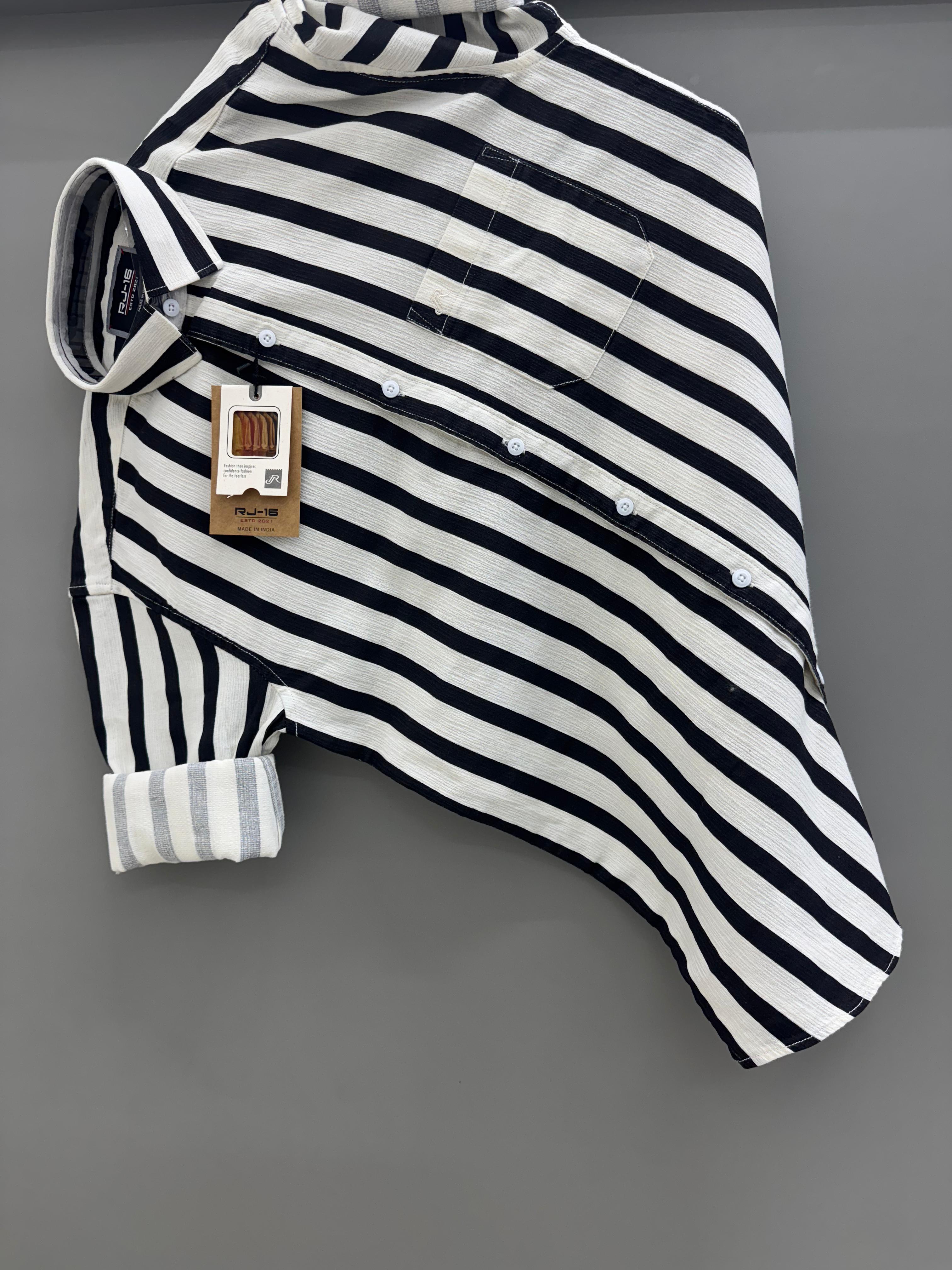 black broad strip Shirt