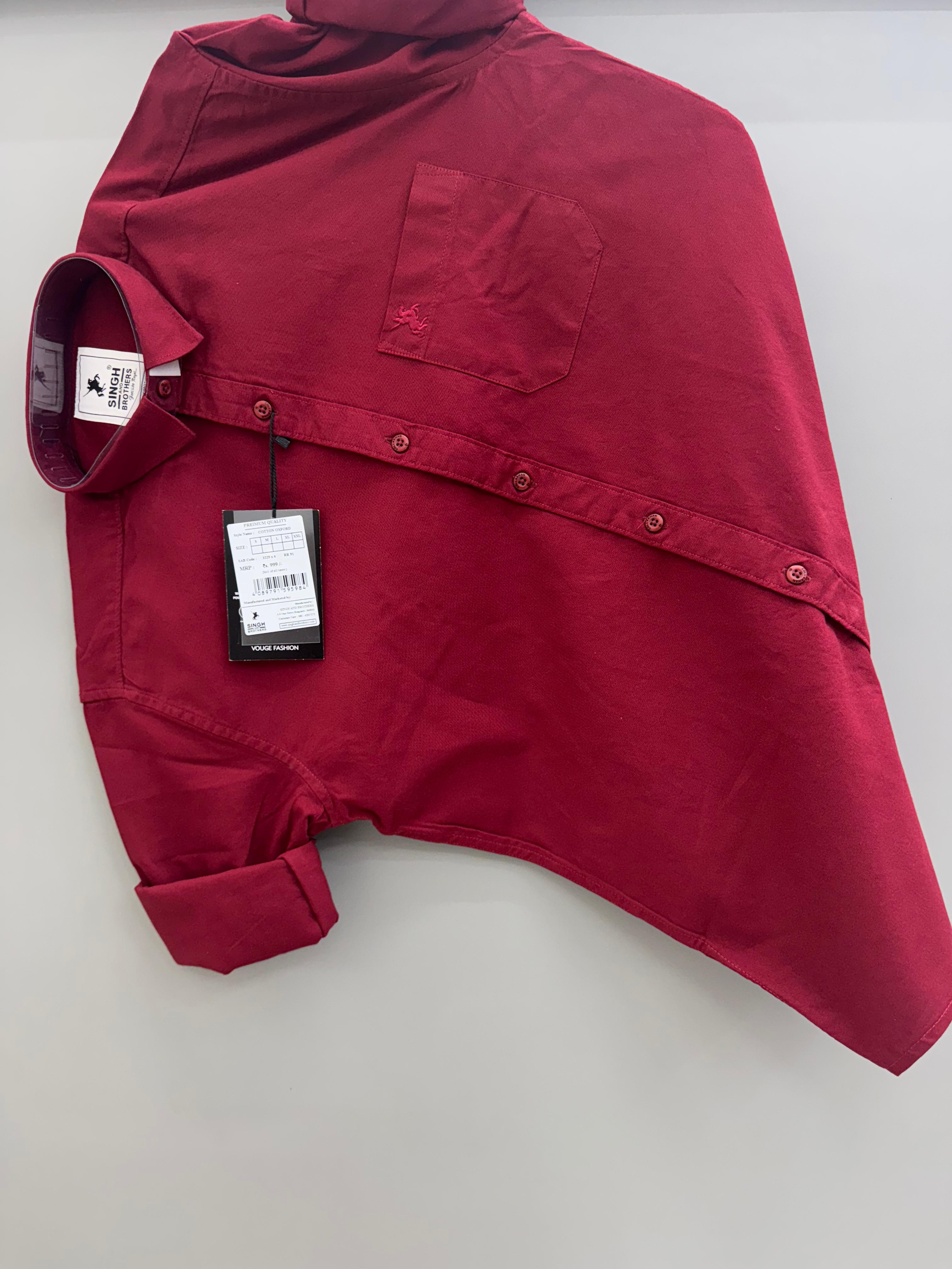 Cotton Oxford - deep red