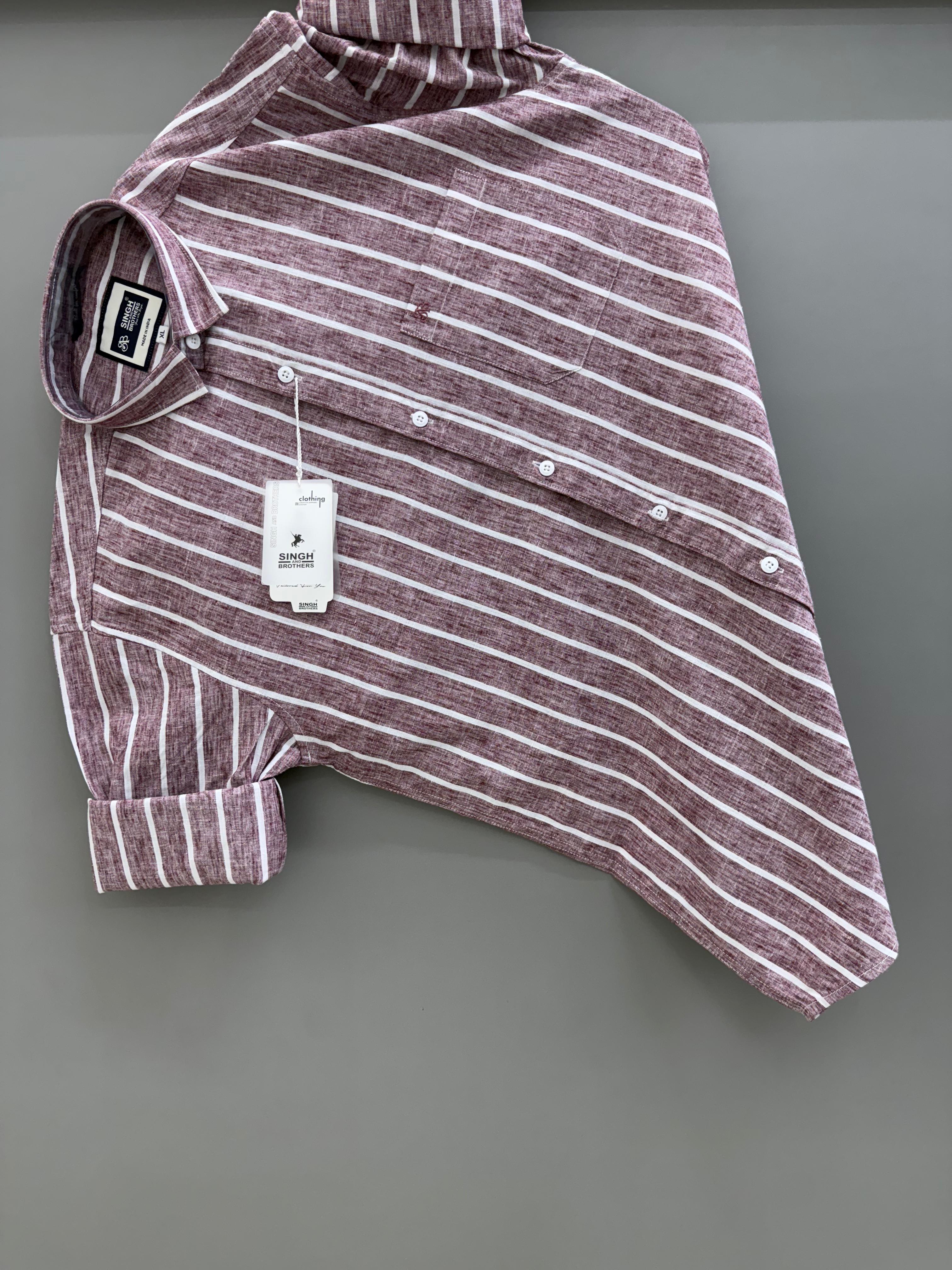 pink white strip Shirt