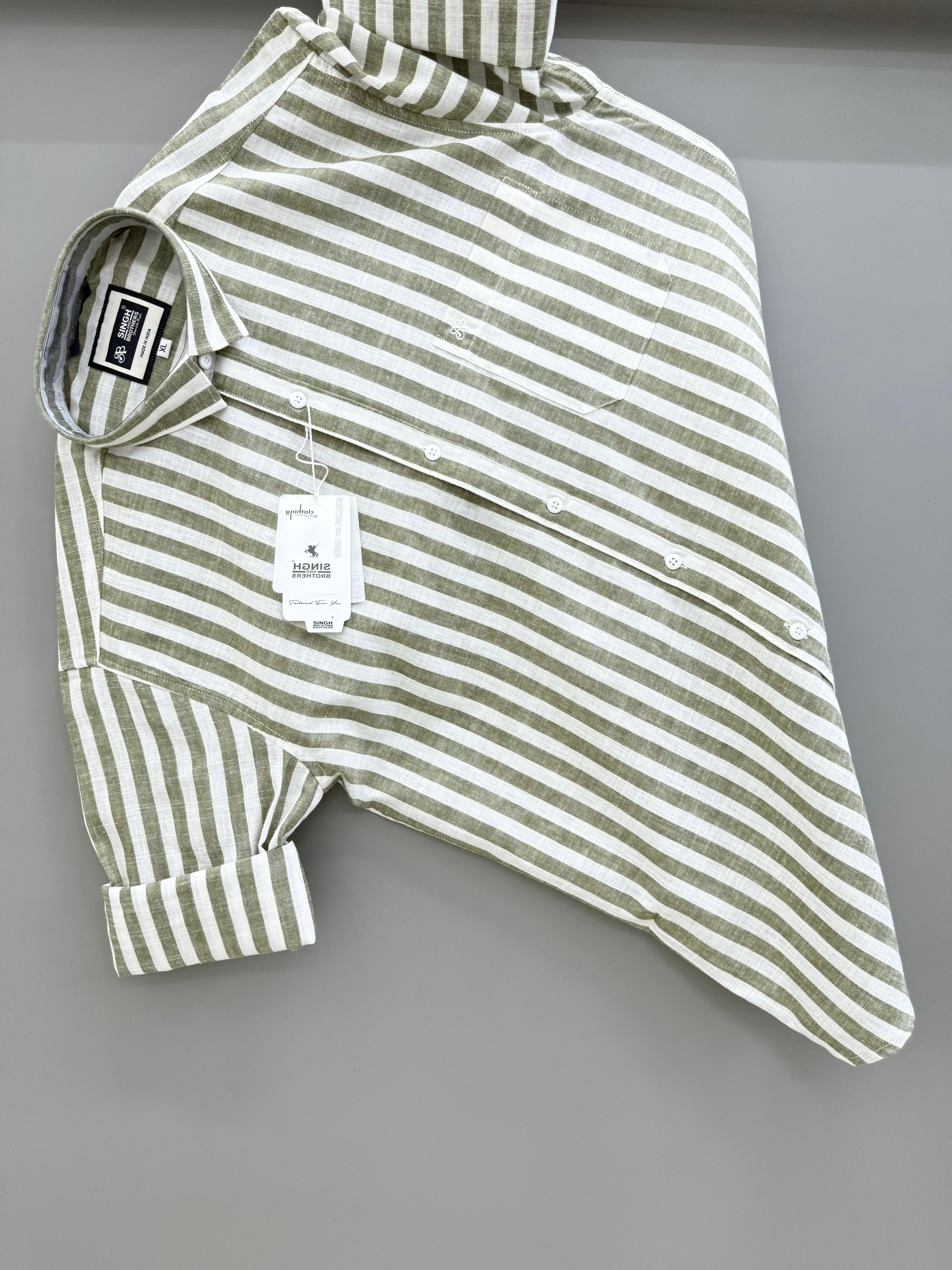 white green strip Shirt