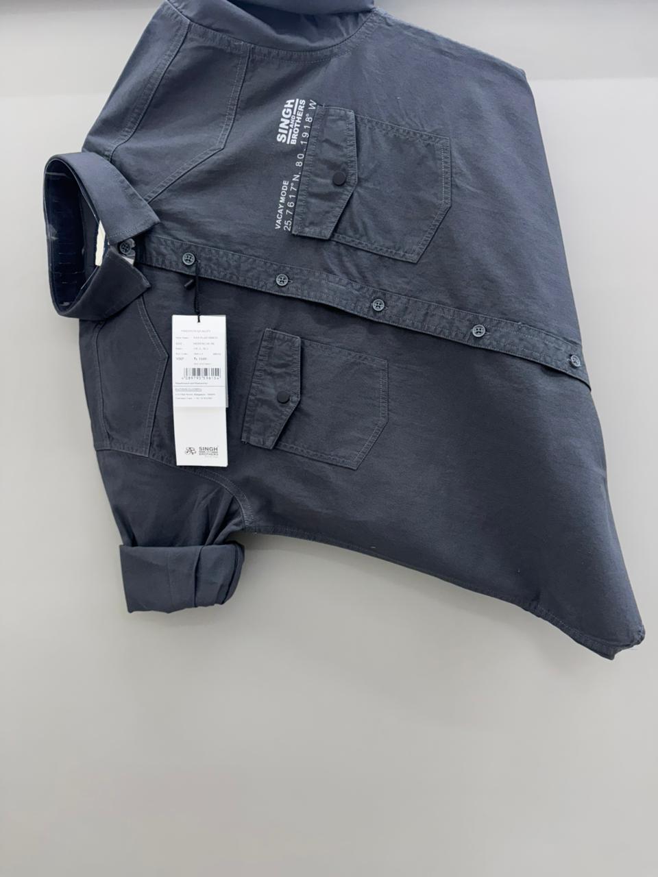 Back Print Double pocket shirt