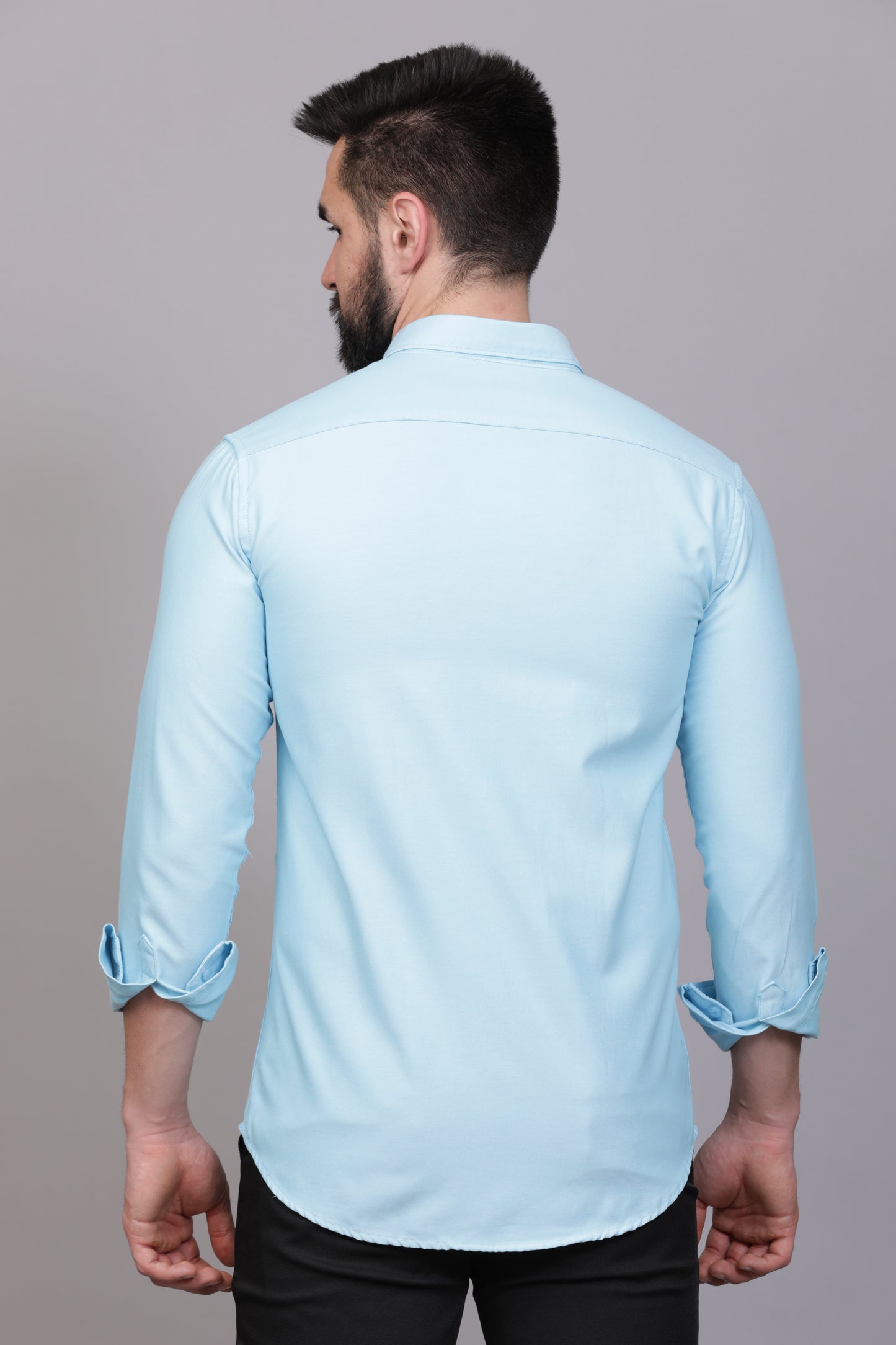 Ice Blue Plain Shirt