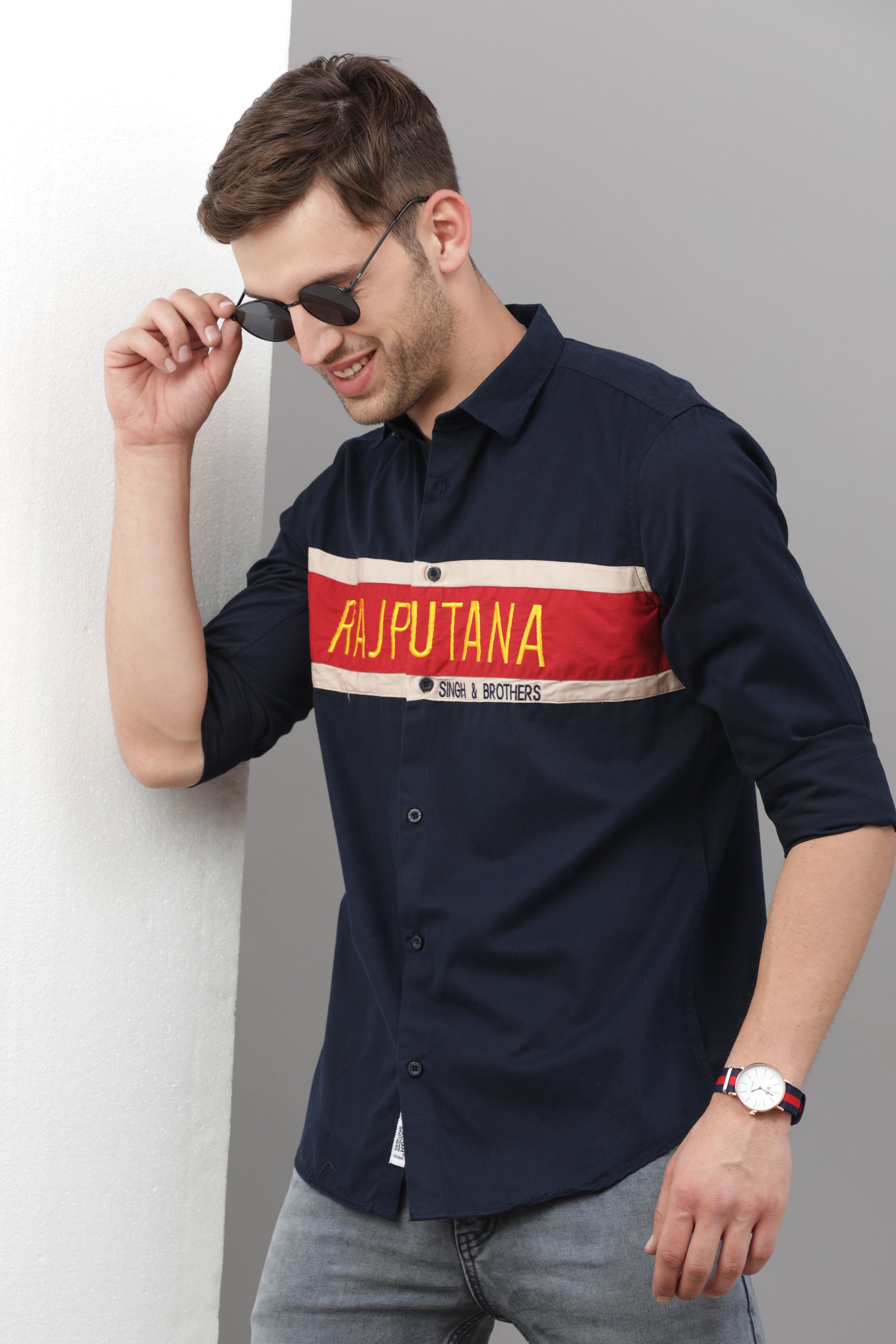RS Plain Shirt  ( Navy Blue )