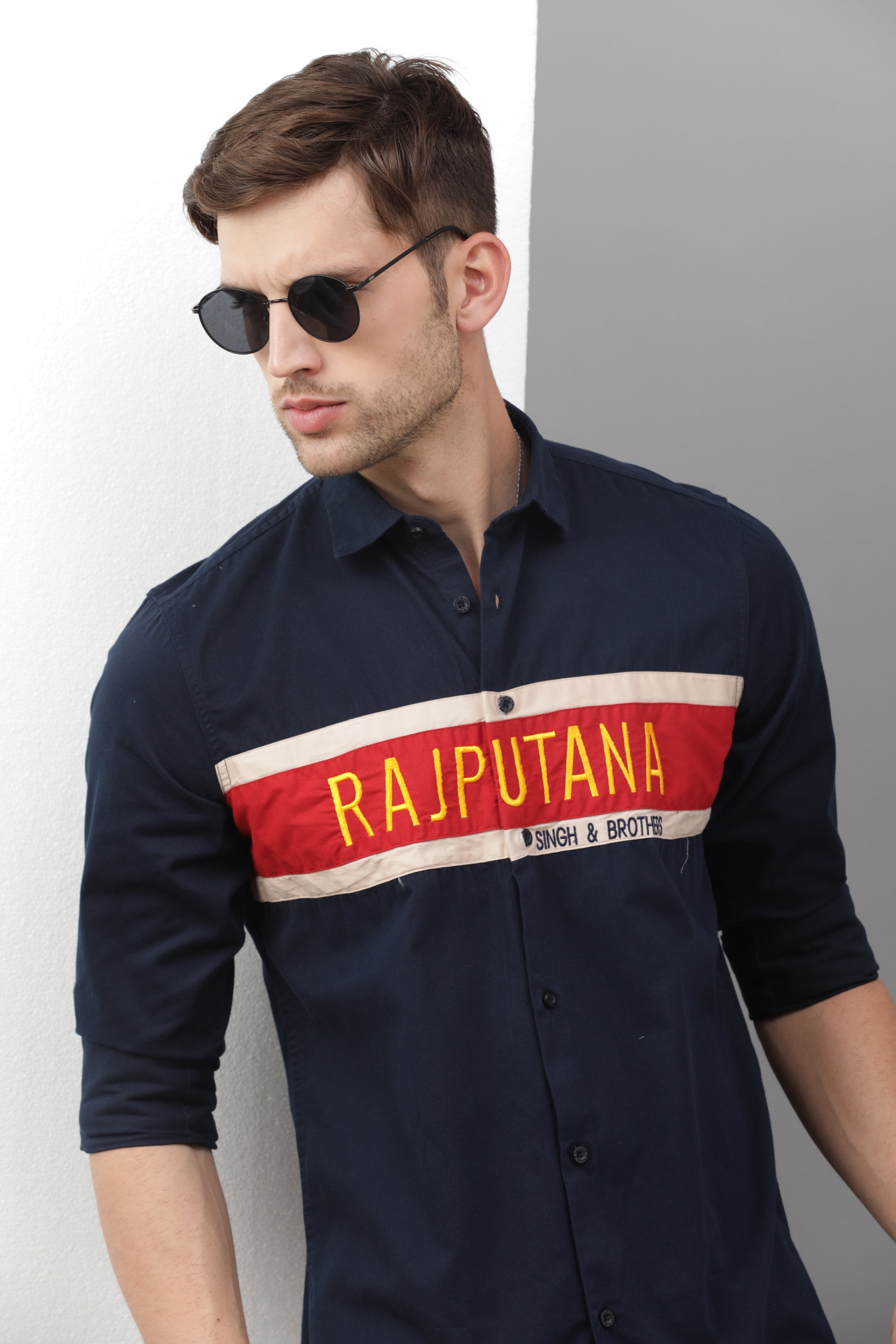RS Plain Shirt  ( Navy Blue )