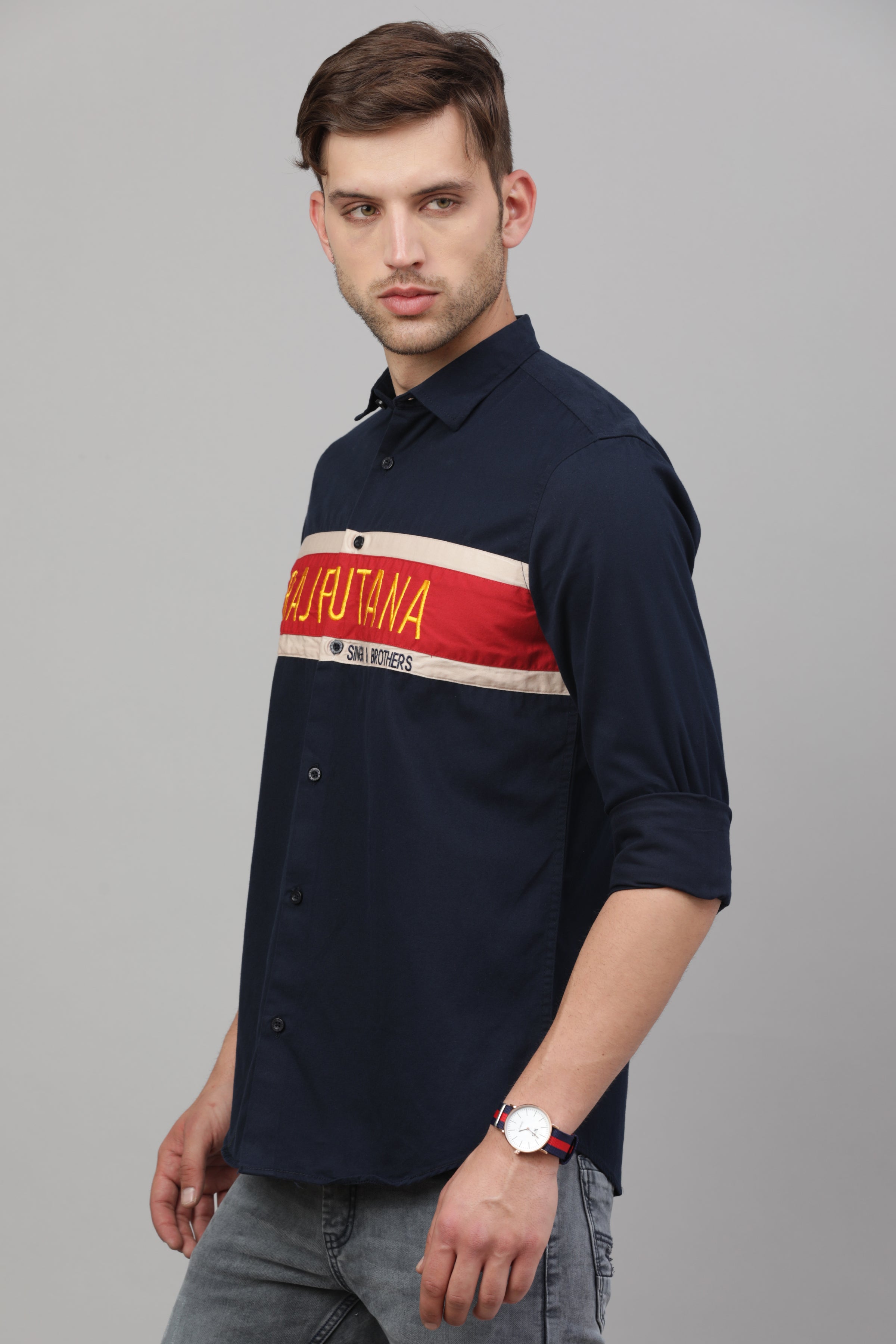 RS Plain Shirt  ( Navy Blue )