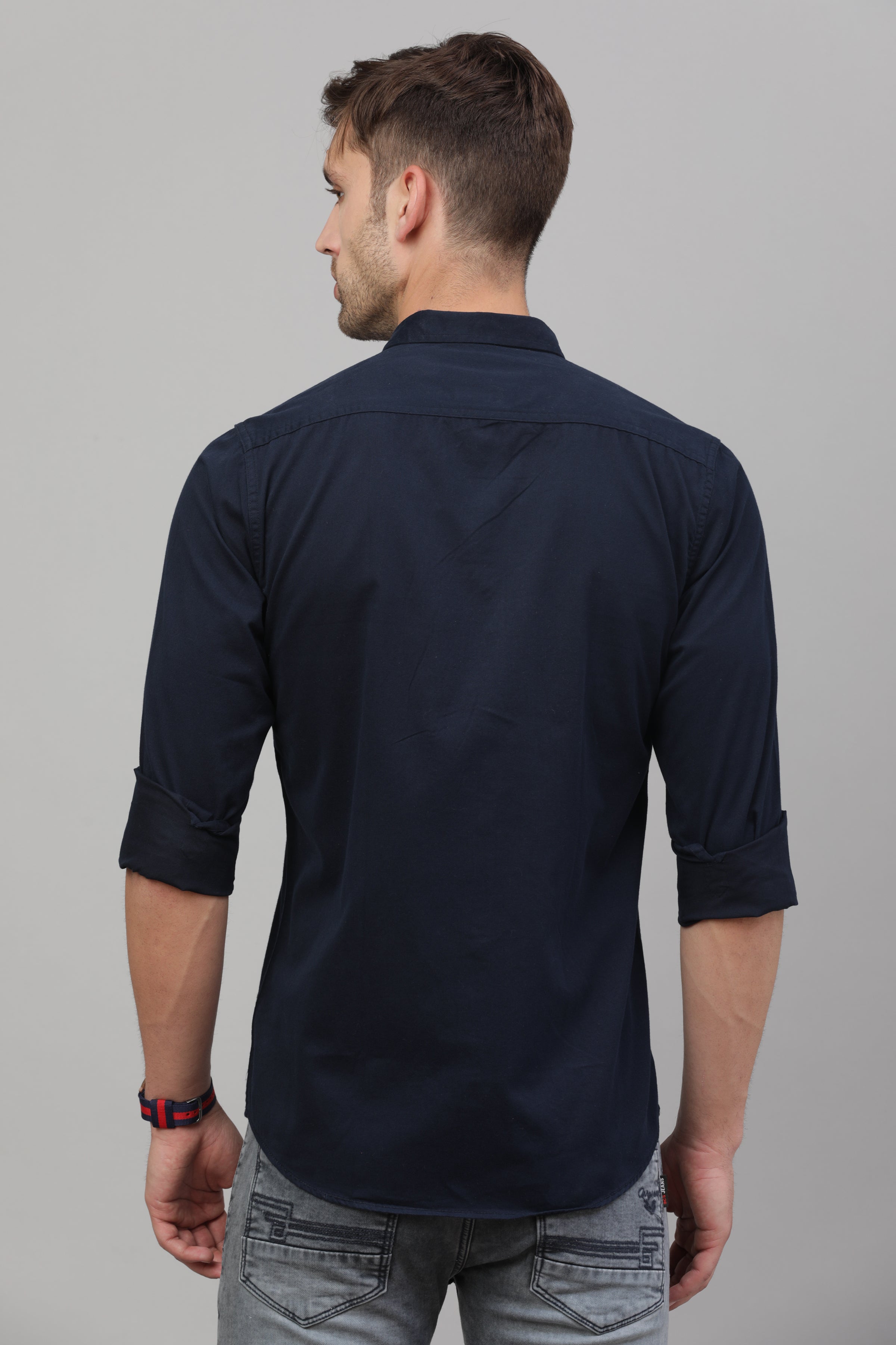 RS Plain Shirt  ( Navy Blue )