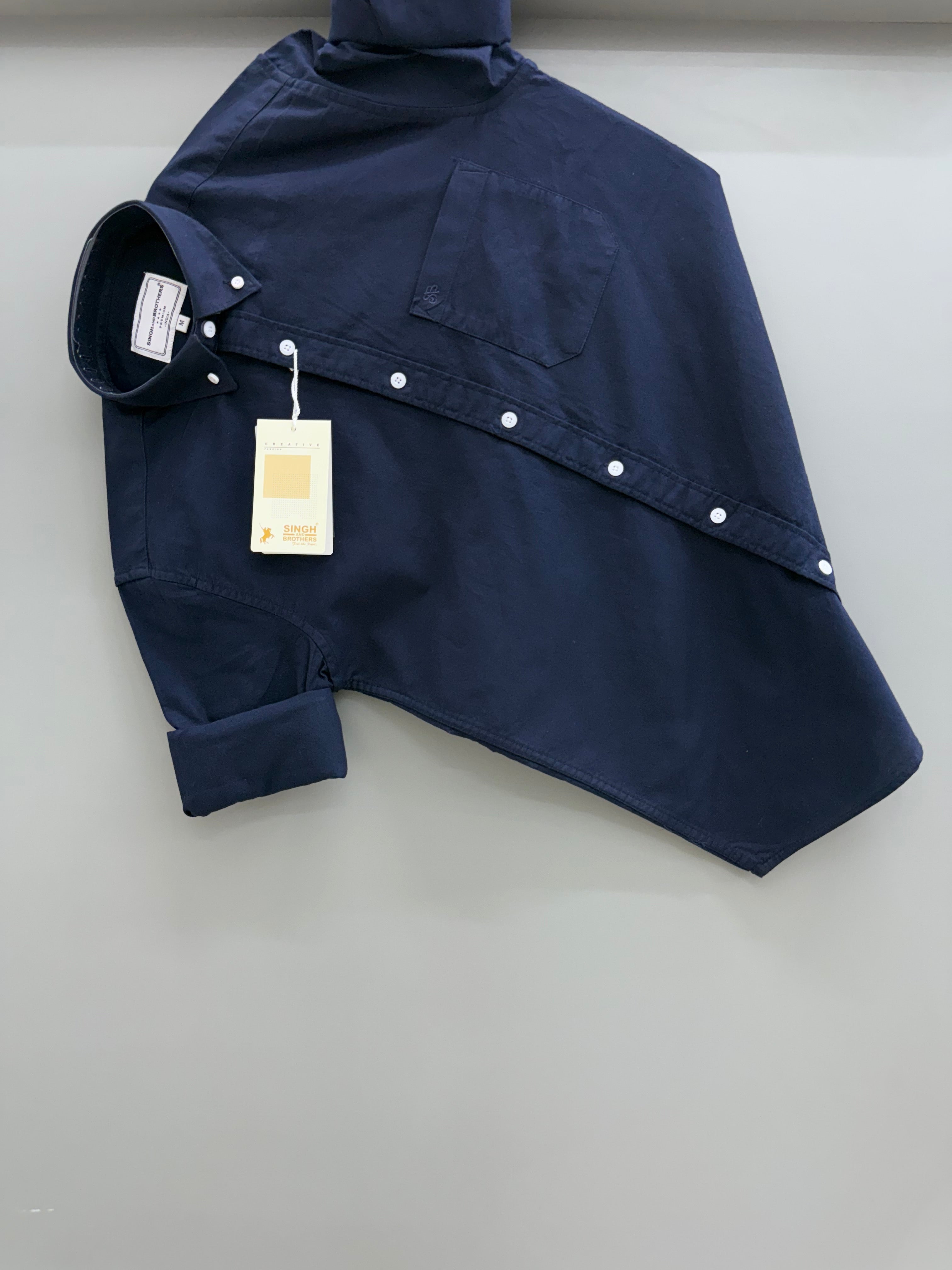 Cotton Oxford BD- Navy Blue
