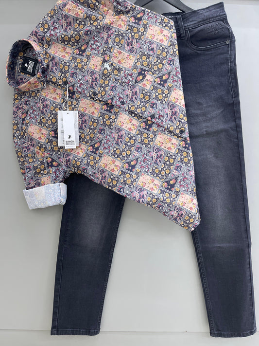 Printed Shirt with denim jeans (Combo)