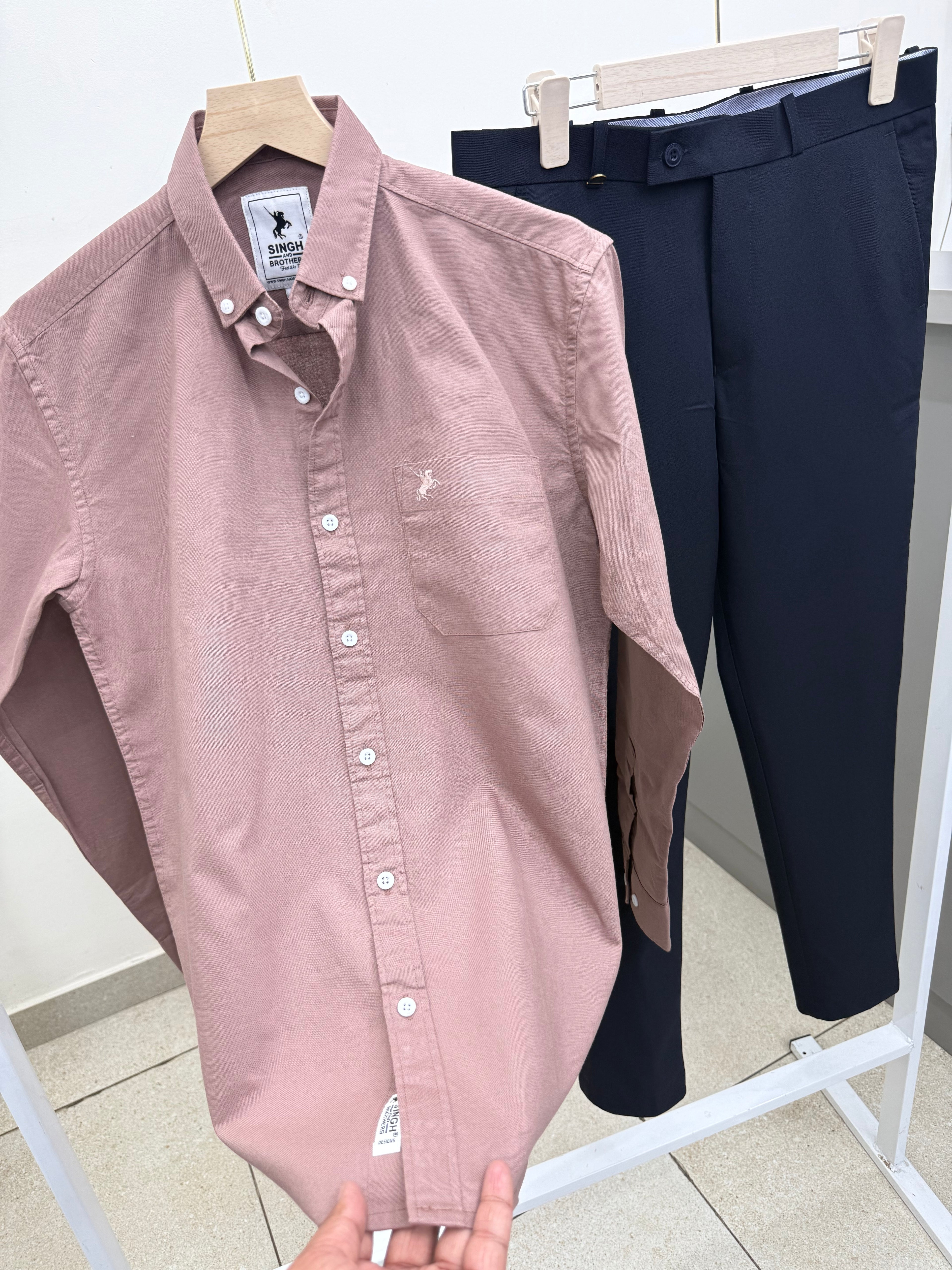 Cotton Oxford Shirt With Formal Pant