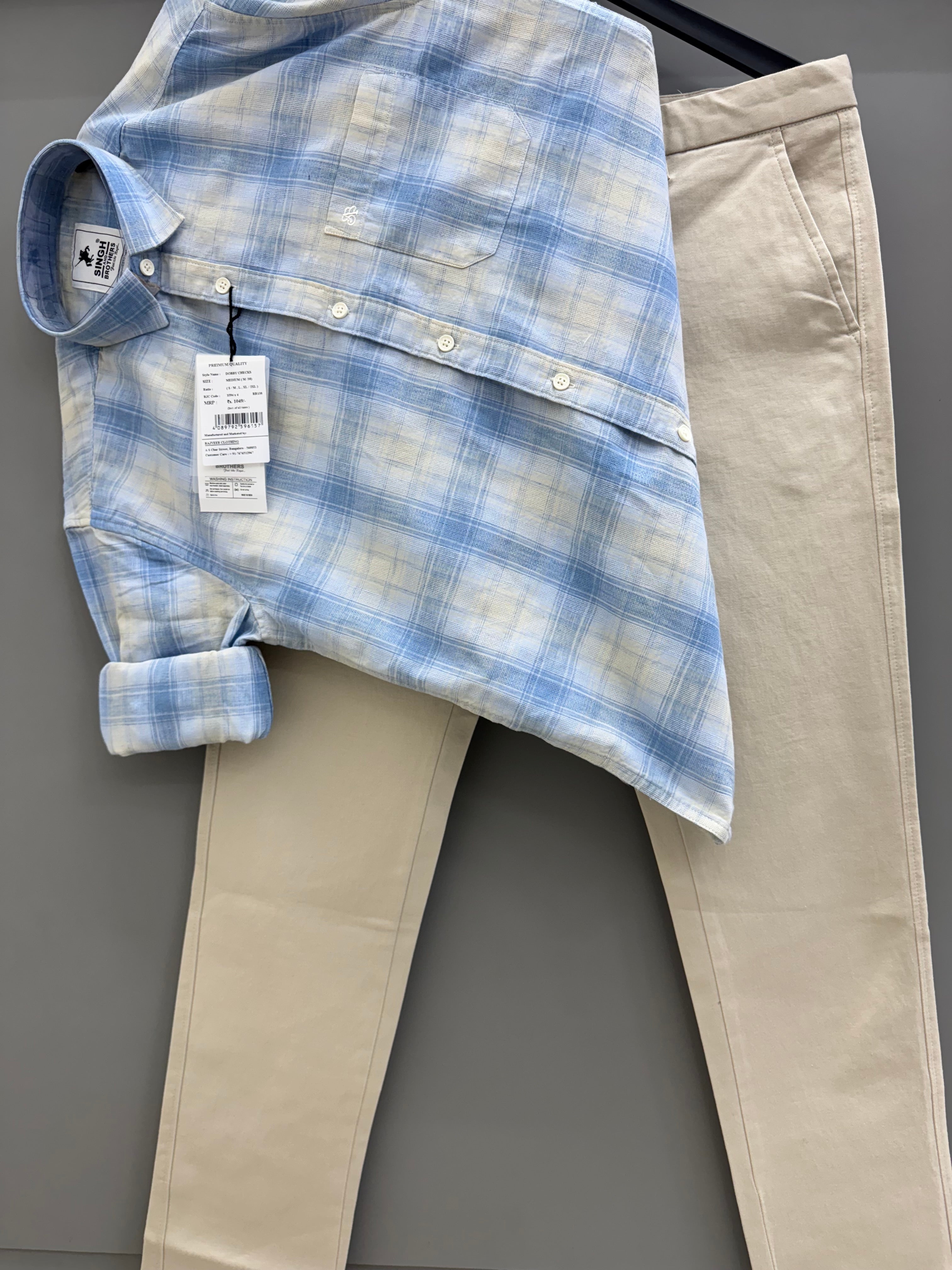 Check Shirt With cotton pant