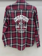 Double Pocket Back Print Red Check Shirt
