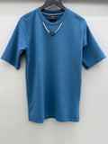 Round Neck Jacquard Blue T-shirts