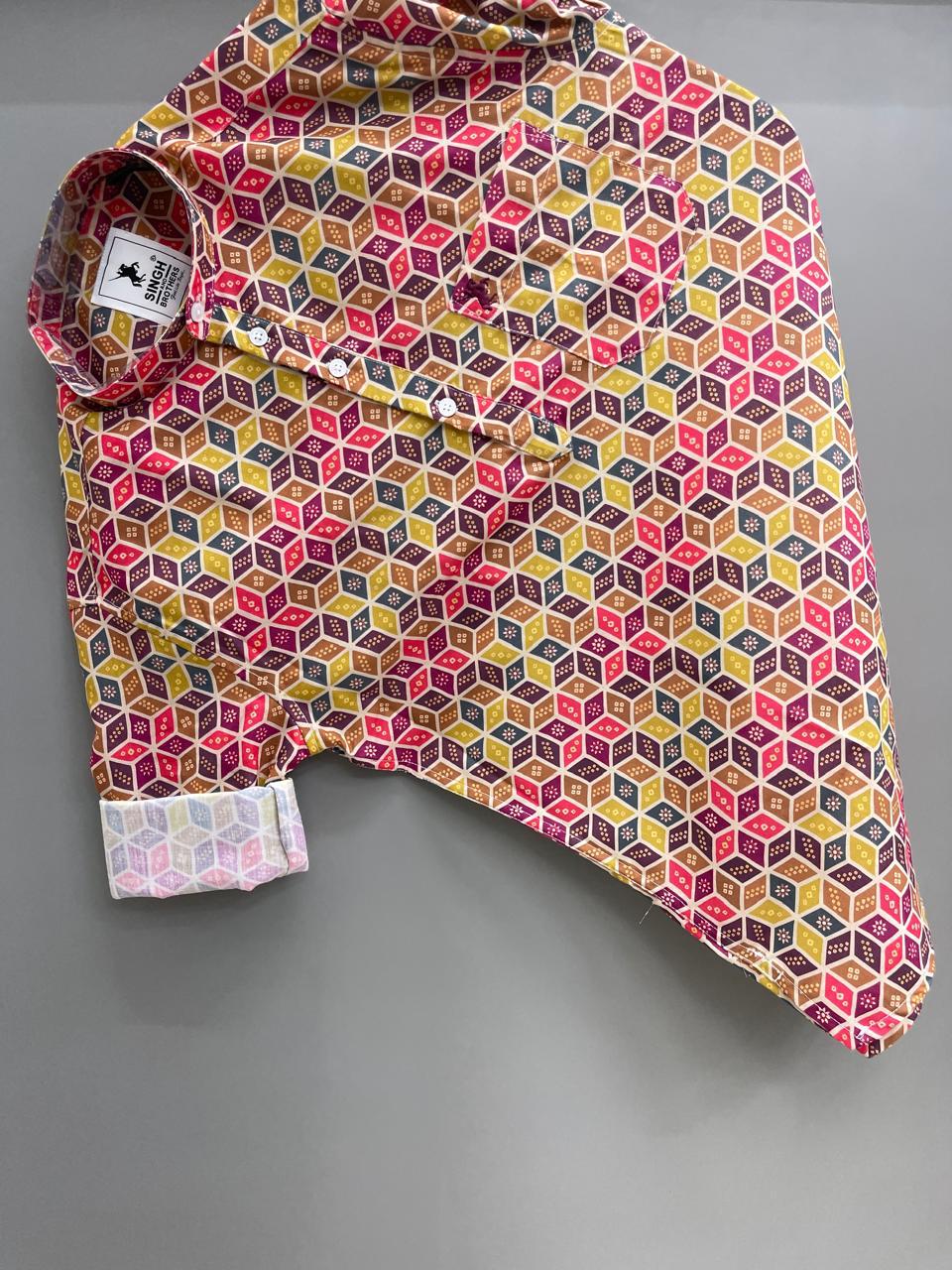 Yellow Printed Short Kurta