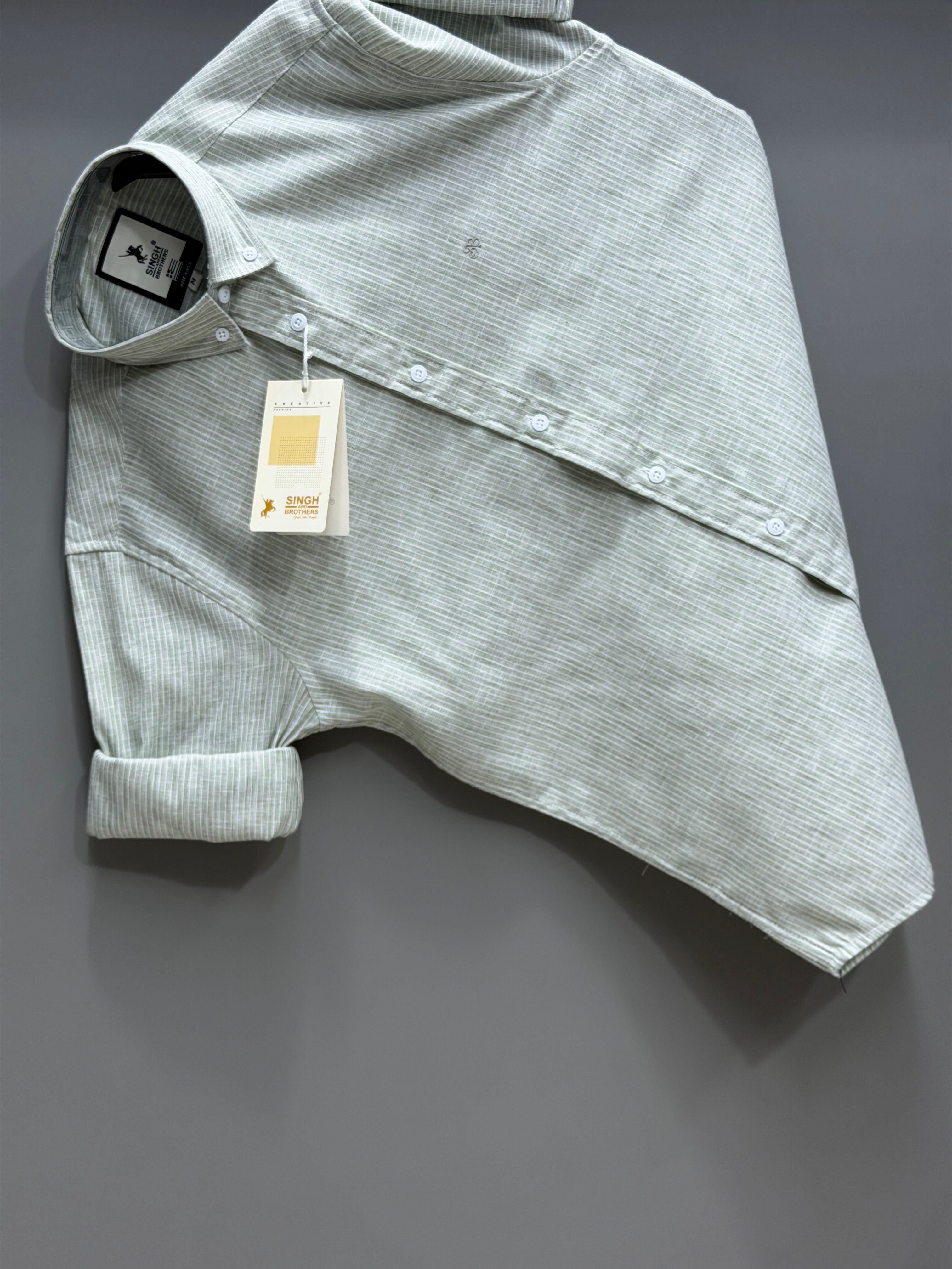 Linen strip shirt