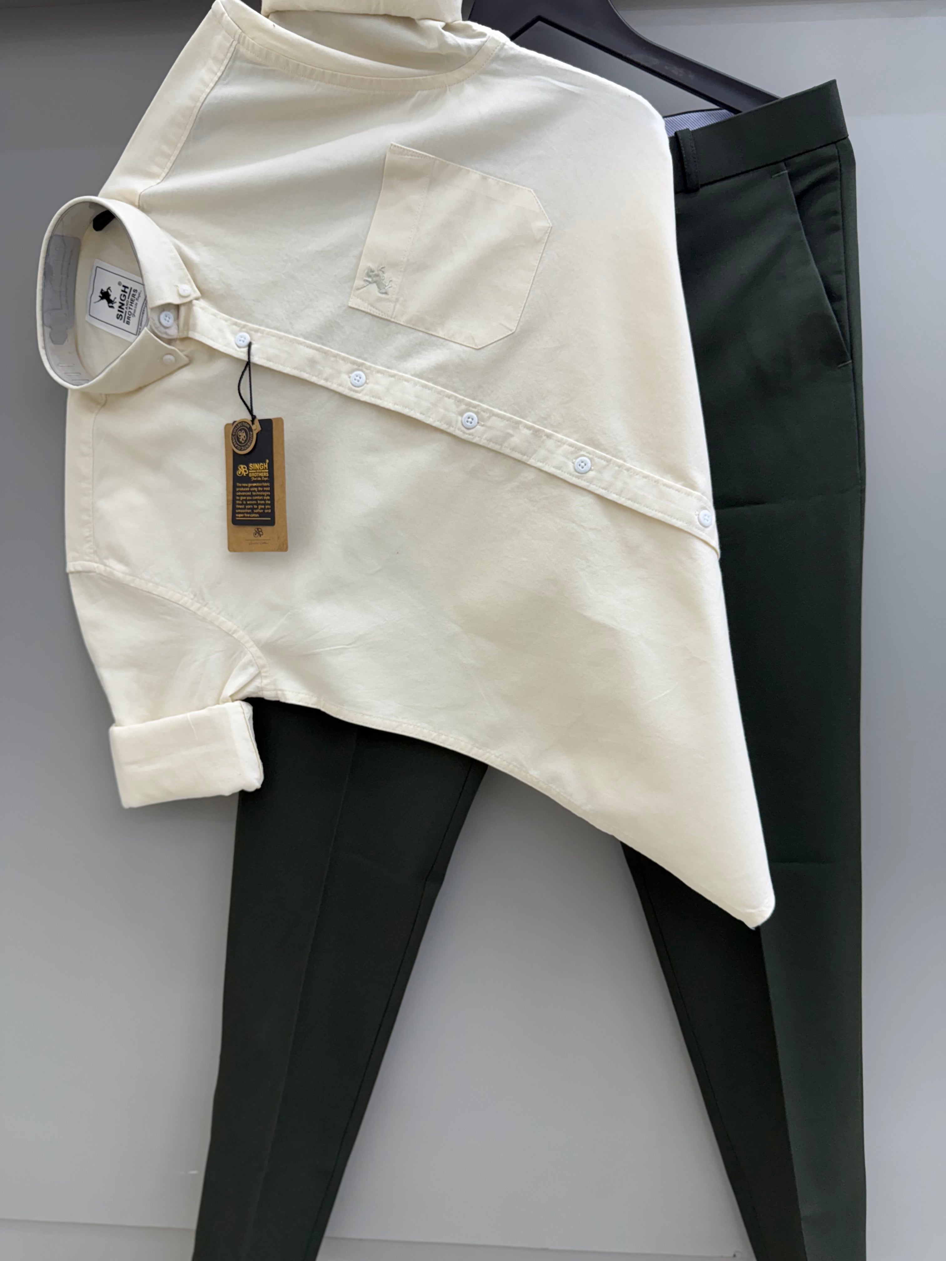 Cotton Oxford Shirt With Formal Pant