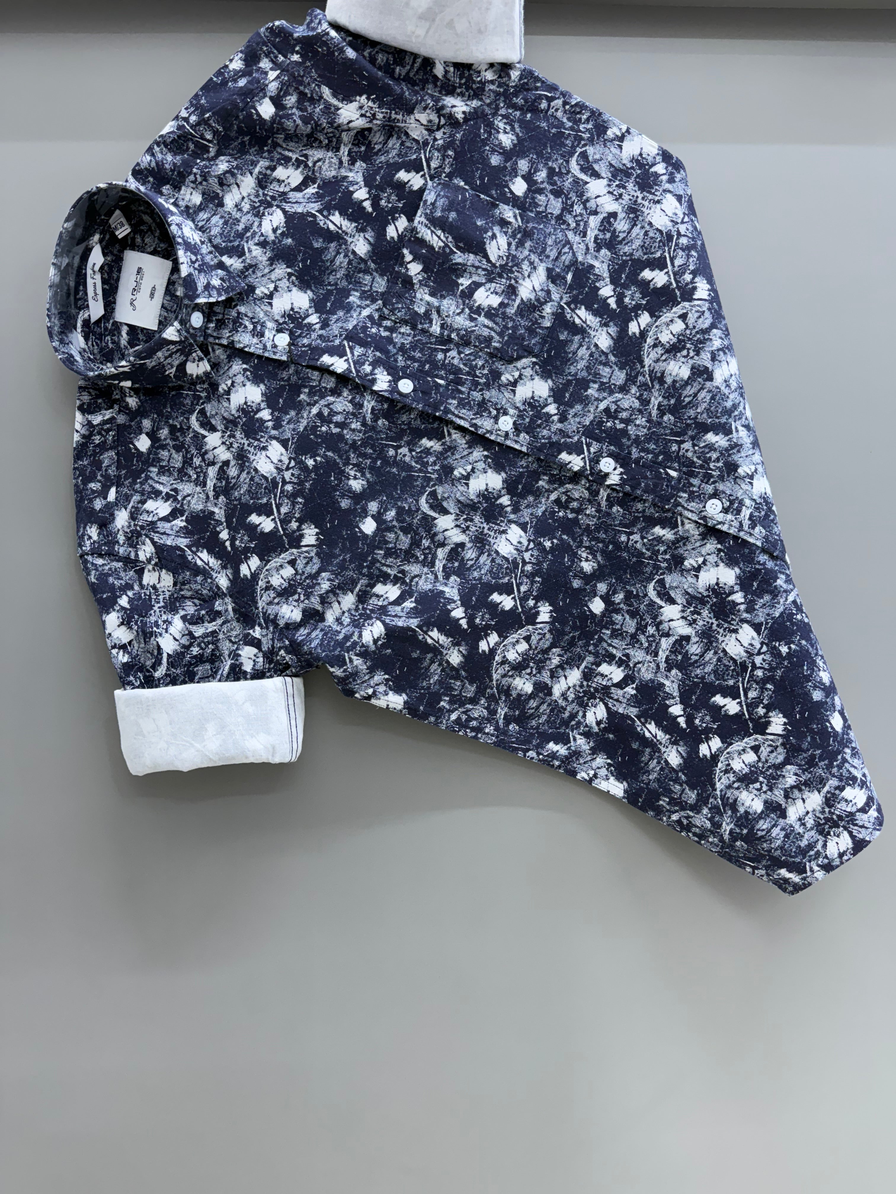 Blue lycra printed