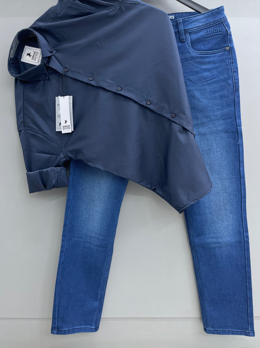 Partywear Shirt With denim jeans(Combo)