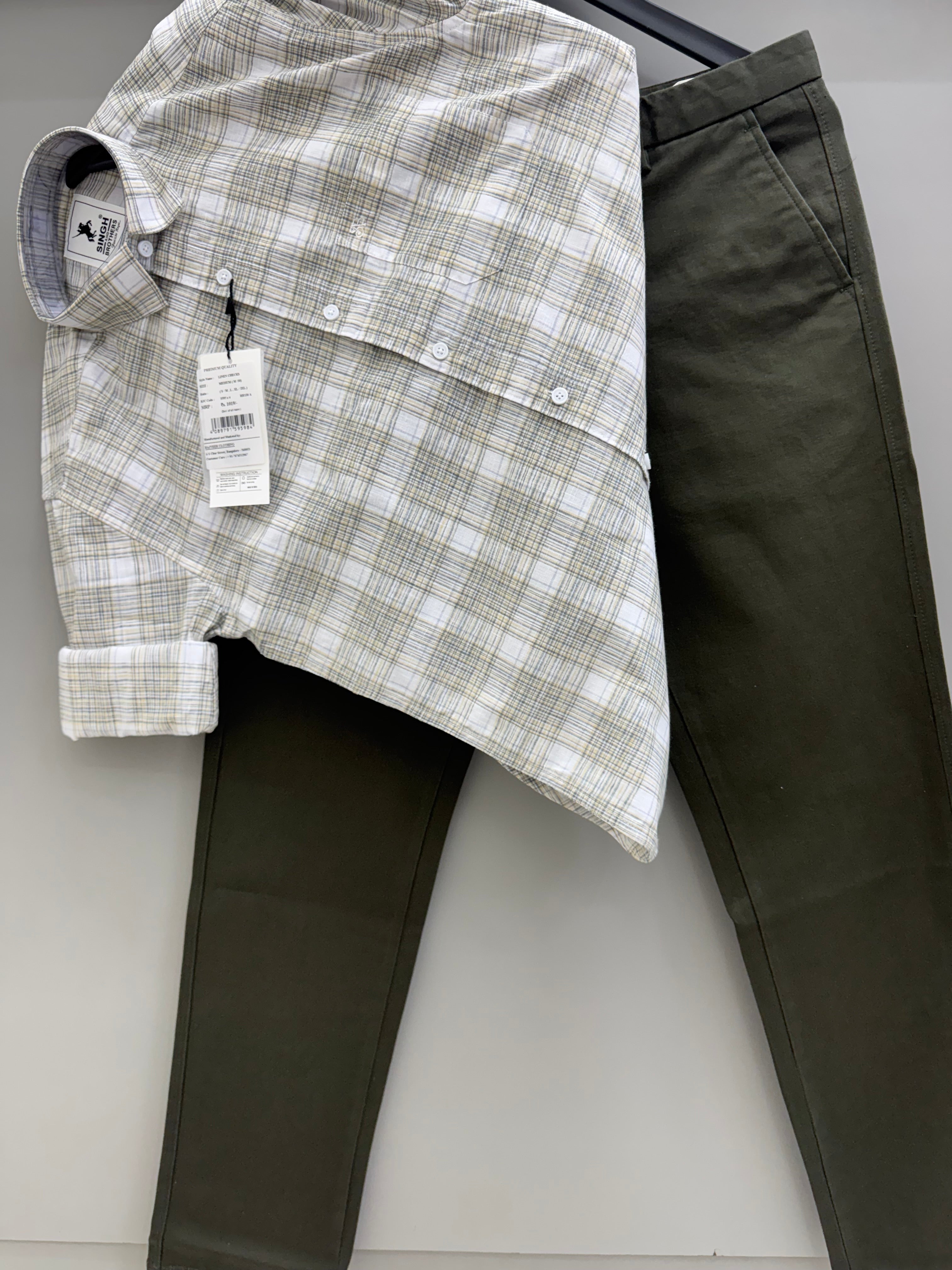 Check Shirt With cotton pant