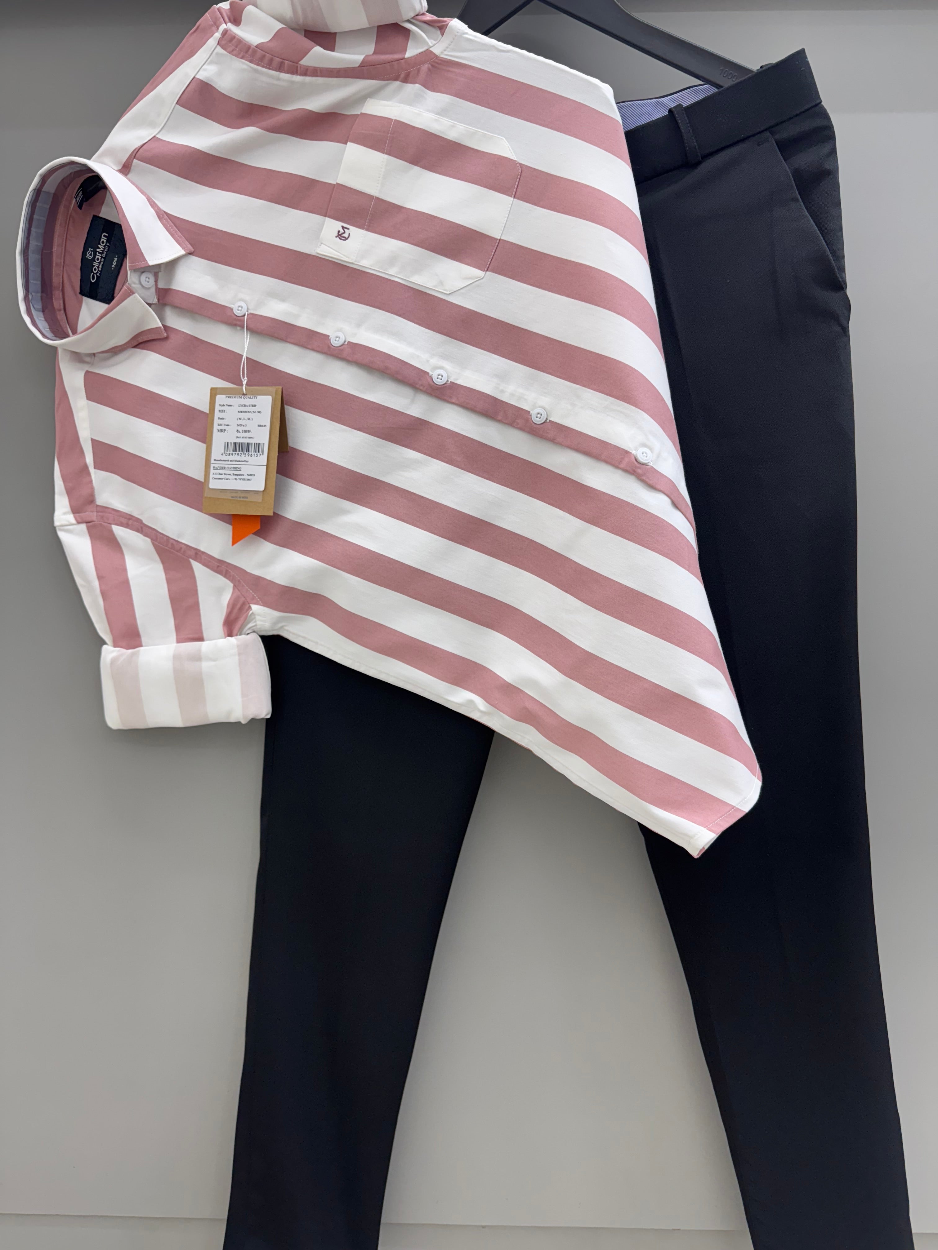 Lycra Strip Shirt With Trouser pant