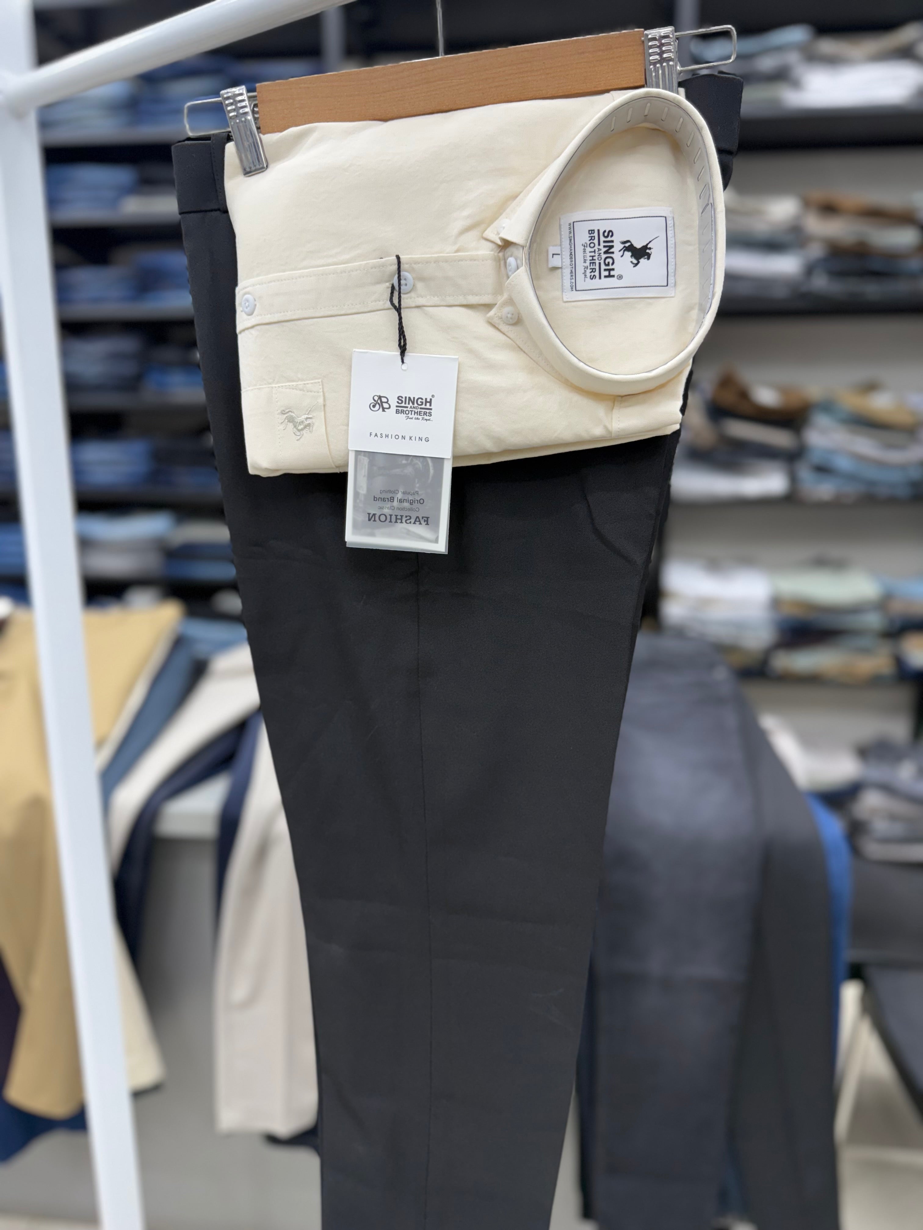 Cotton Oxford Shirt With Formal Pant