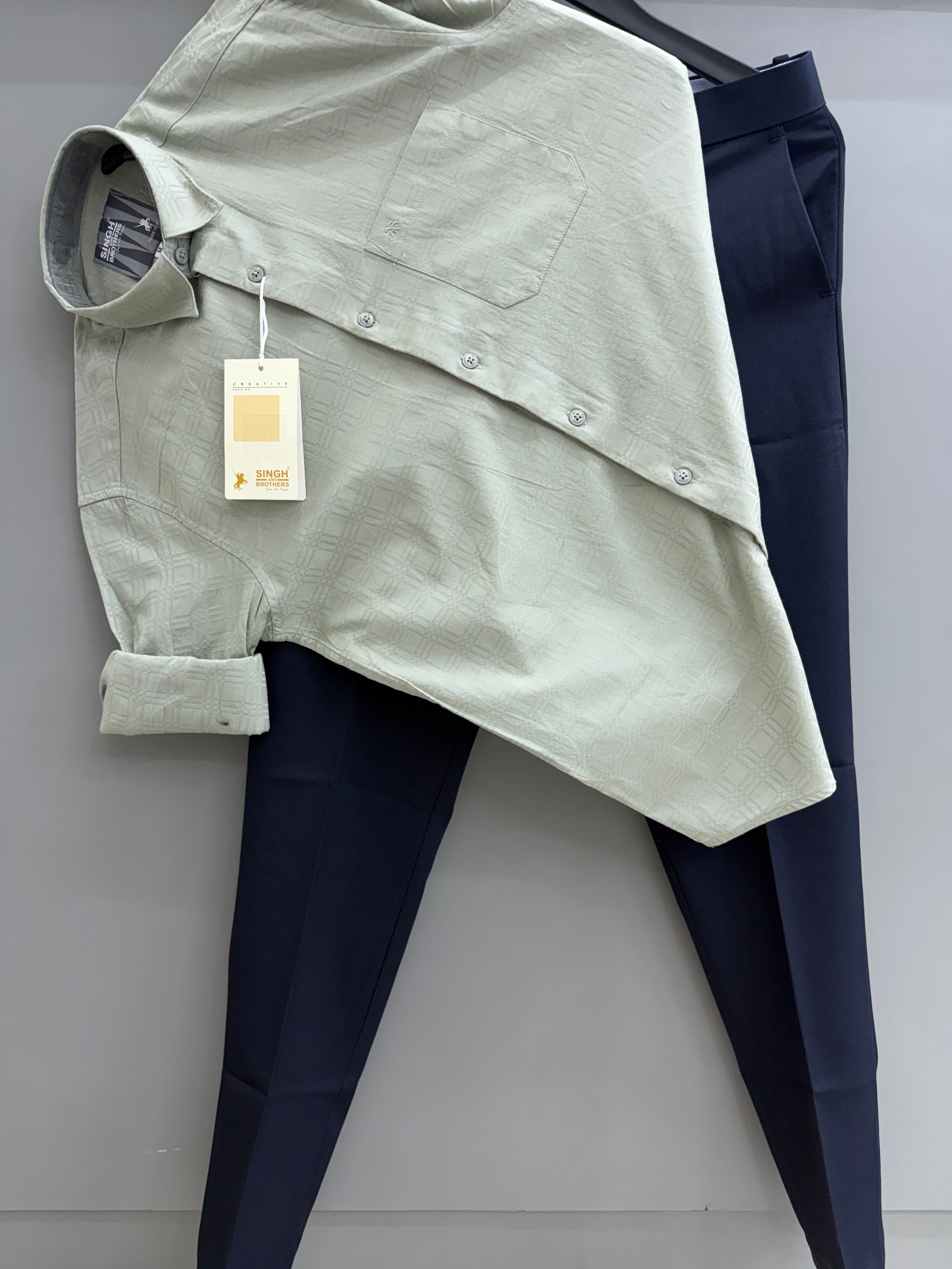 Jacquard shirt with formal pant