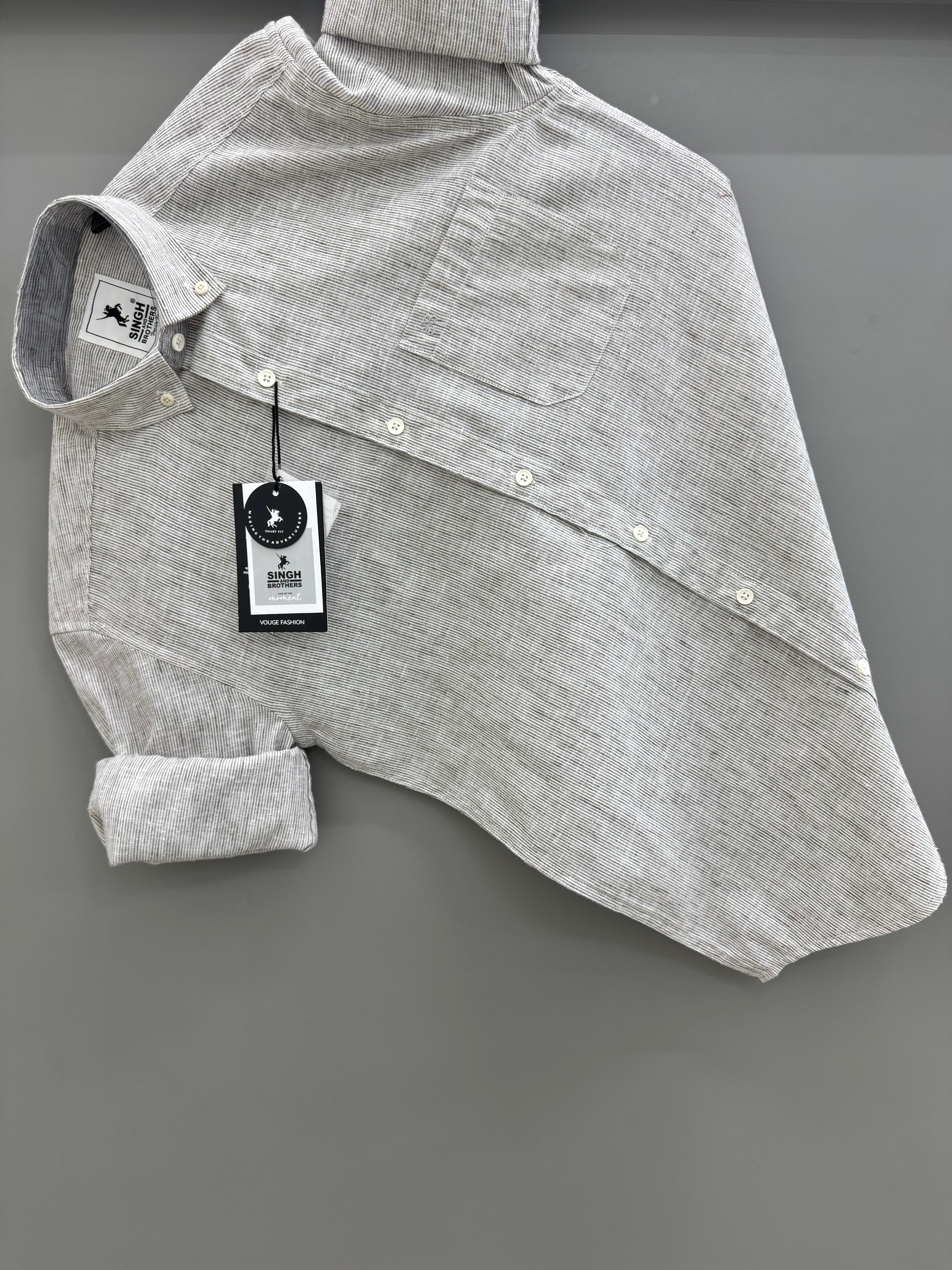 Grey Strip Shirt