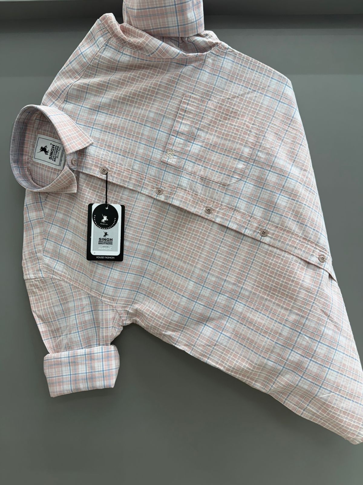 Orange Small Check Shirt