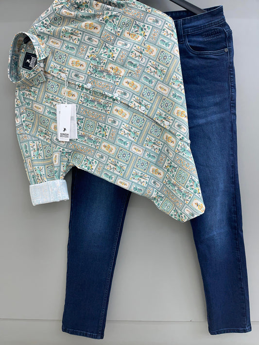 Printed Shirt with denim jeans (Combo)