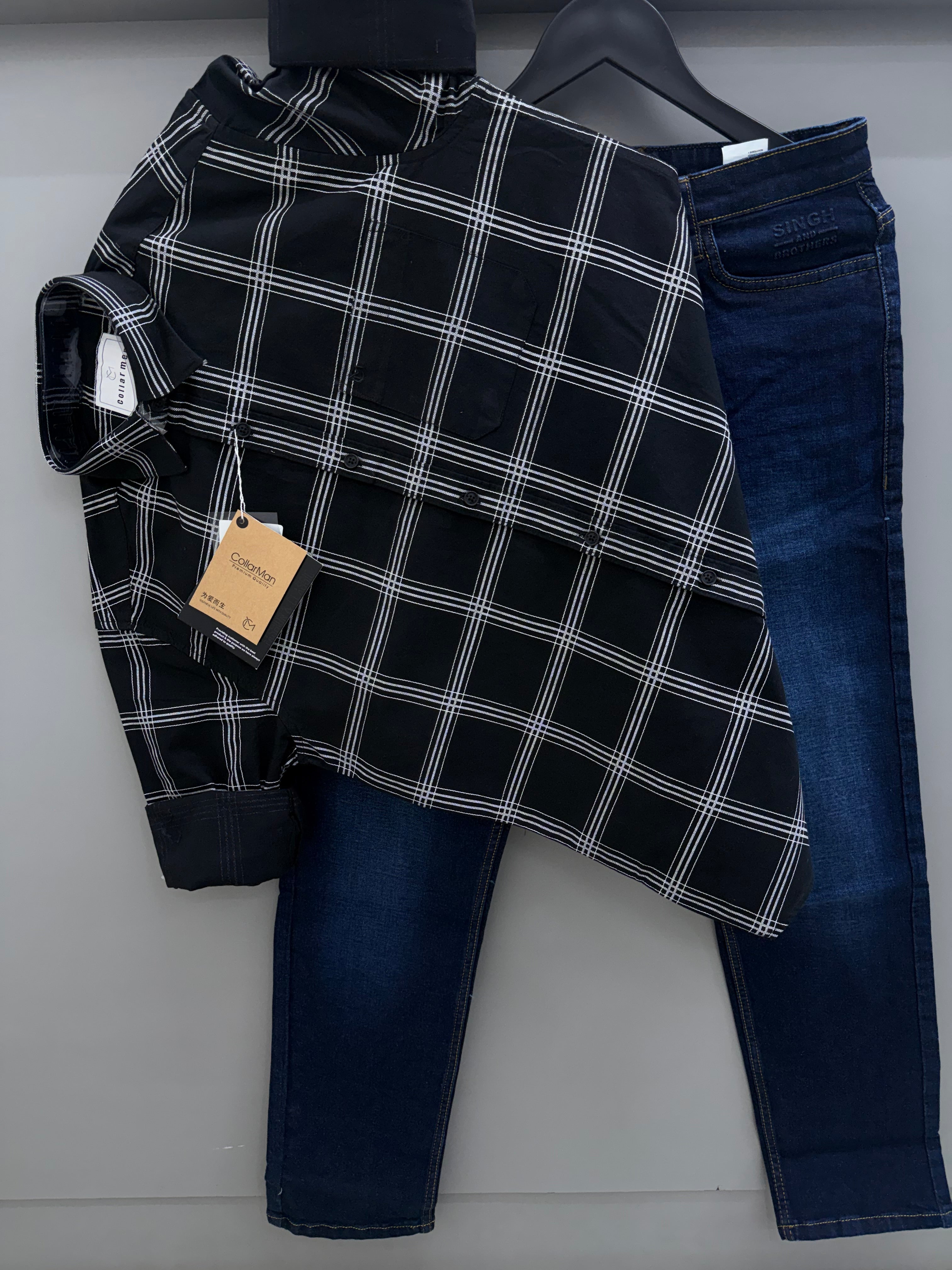 Checks shirt With jeans pant