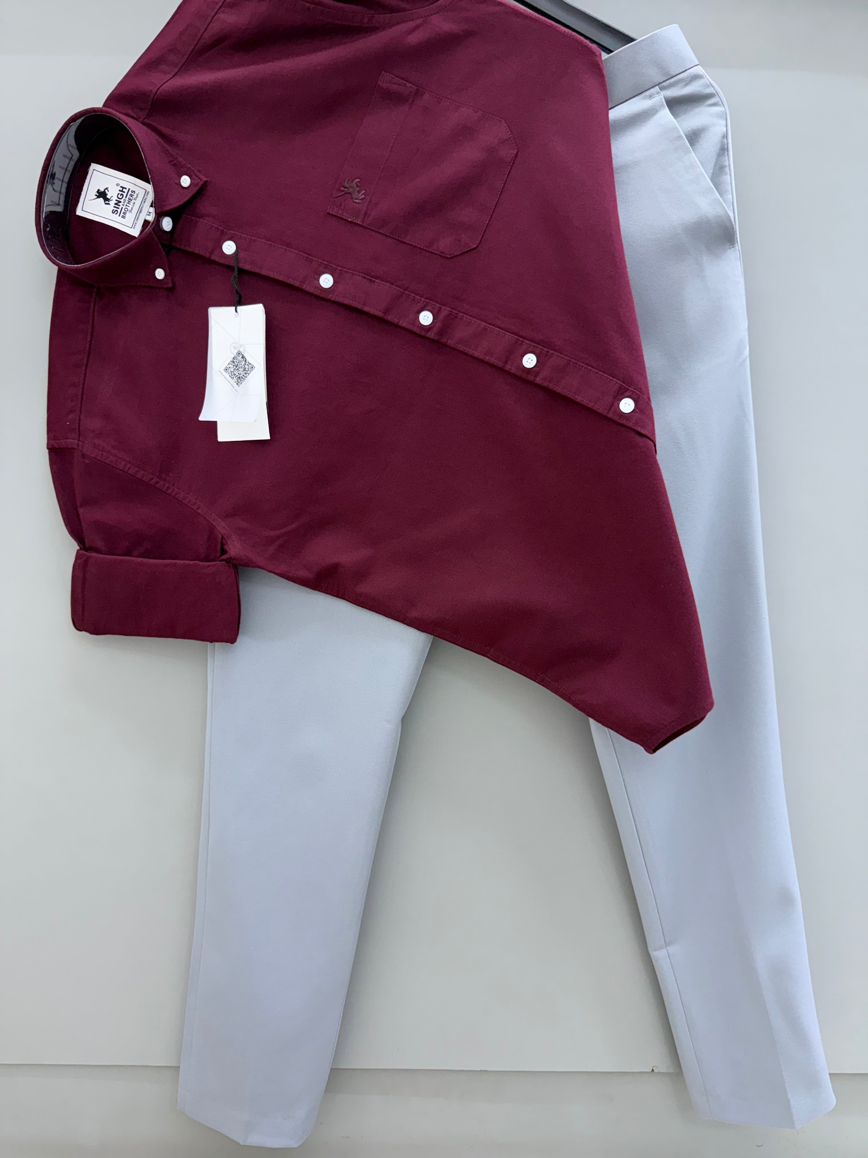Cotton Oxford Shirt With Formal Pant
